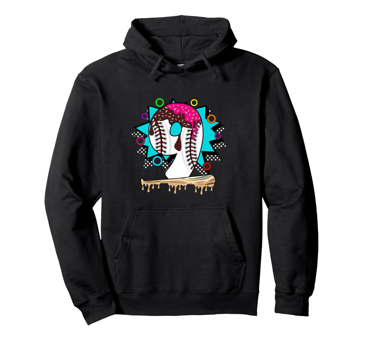 9Th Birthday Baseball Hoodie - Novelty Apparel for Adults - T-Shirt, Sweatshirt, Hoodie