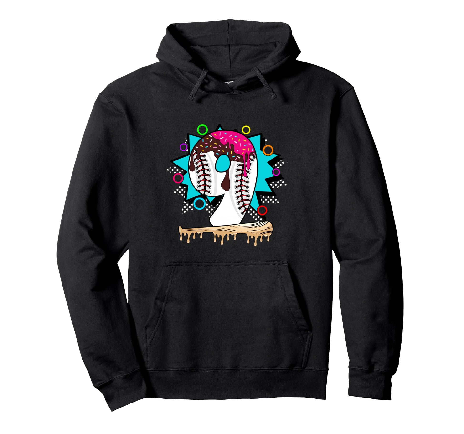 9Th Birthday Baseball Hoodie - Novelty Apparel for Adults - T-Shirt, Sweatshirt, Hoodie