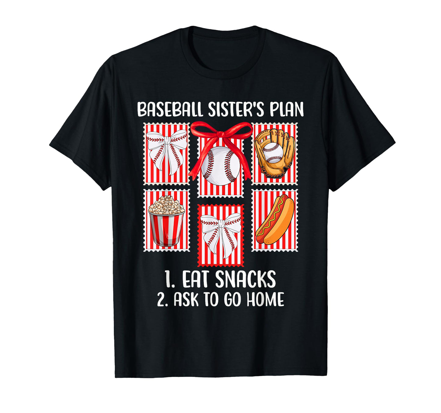 Baseball Sister Coquette Bow Cheer T-Shirt - Fun Novelty Design Men Women - T-Shirt, Sweatshirt, Hoodie