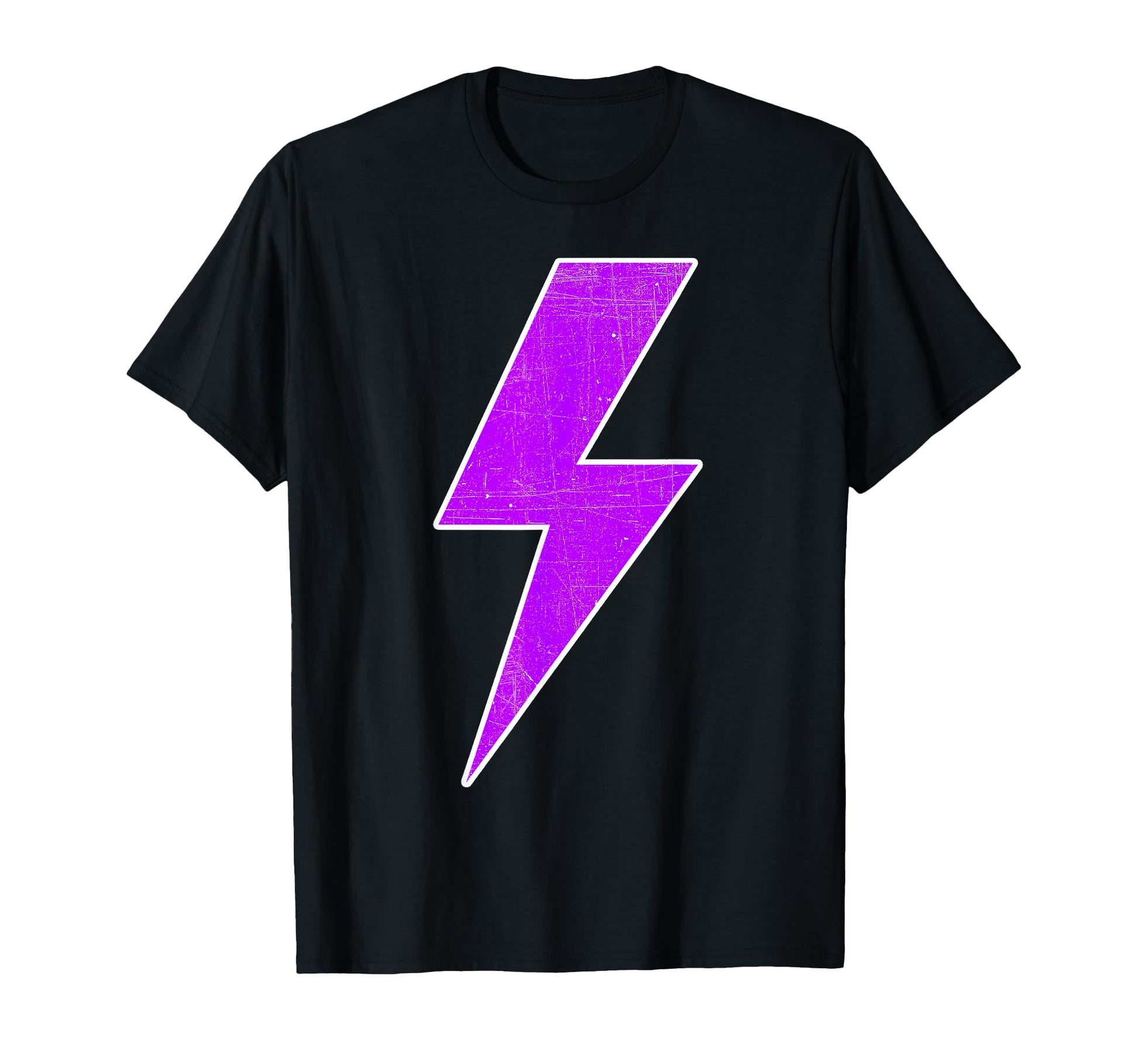 Bolt Lightning Purple White Team Sports T-Shirt - Minimalist Print Unisex - T-Shirt, Sweatshirt, Hoodie