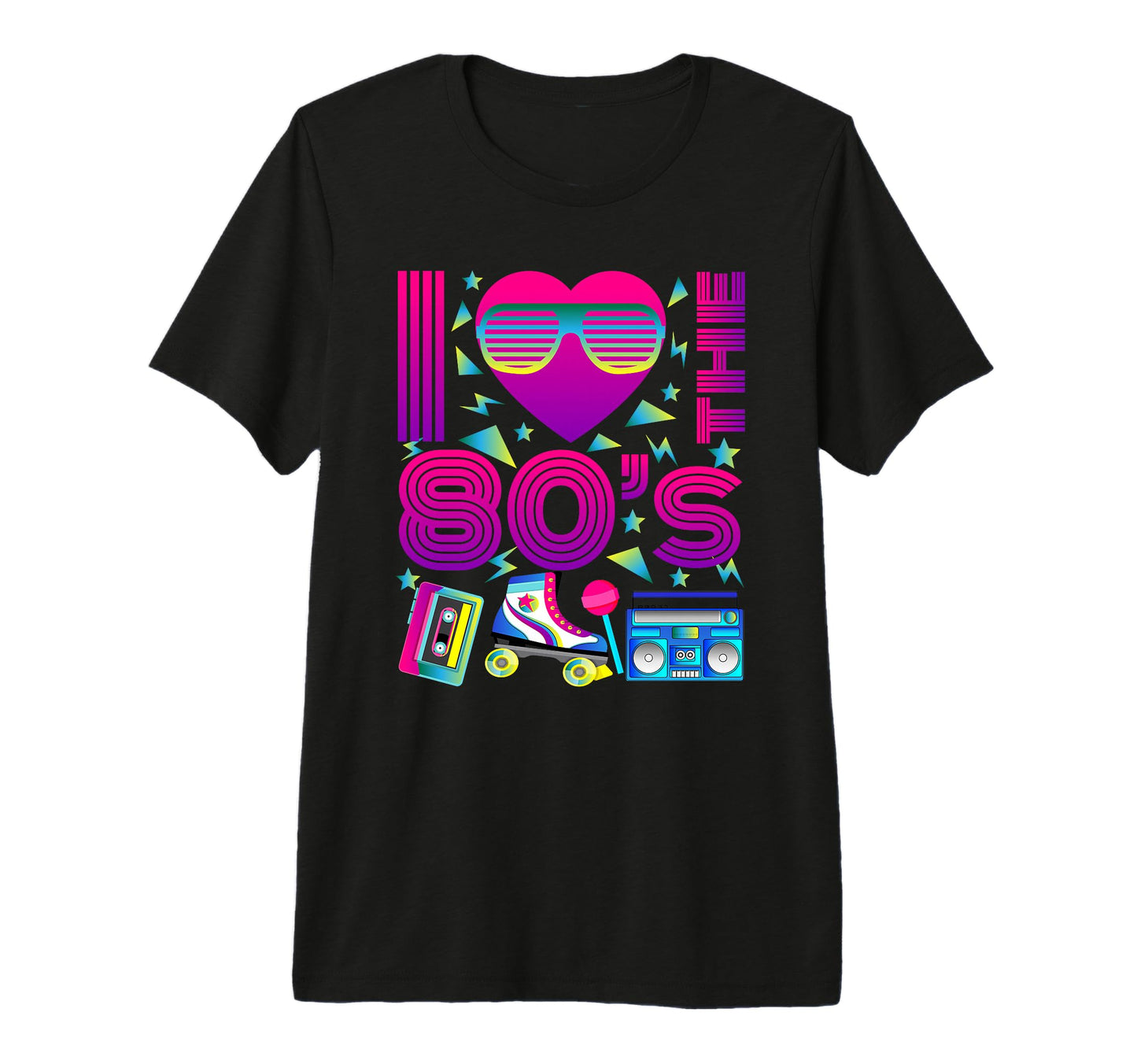 I Love 80S Funny Tri Blend T-Shirt - Minimalist Print Unisex - T-Shirt, Sweatshirt, Hoodie