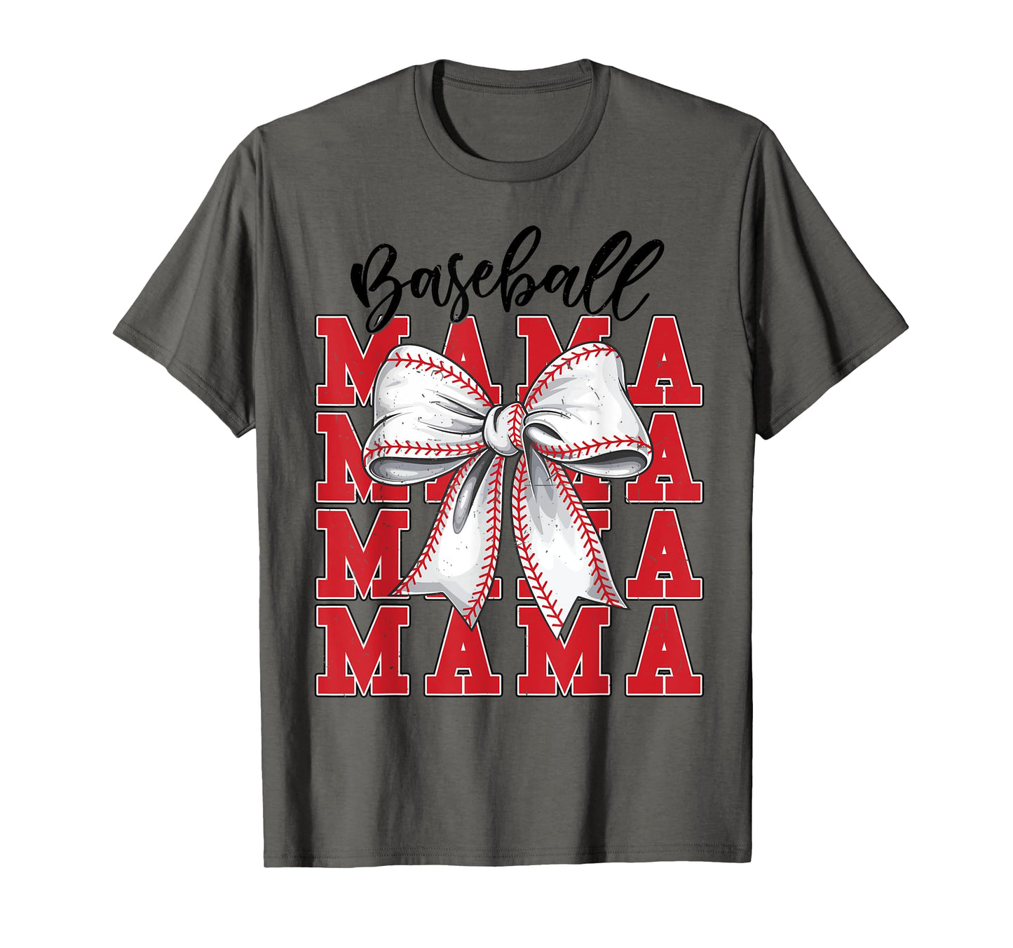 Baseball Mama Coquette Bow Game Day Mom T-Shirt - Graphic Print Unisex - T-Shirt, Sweatshirt, Hoodie