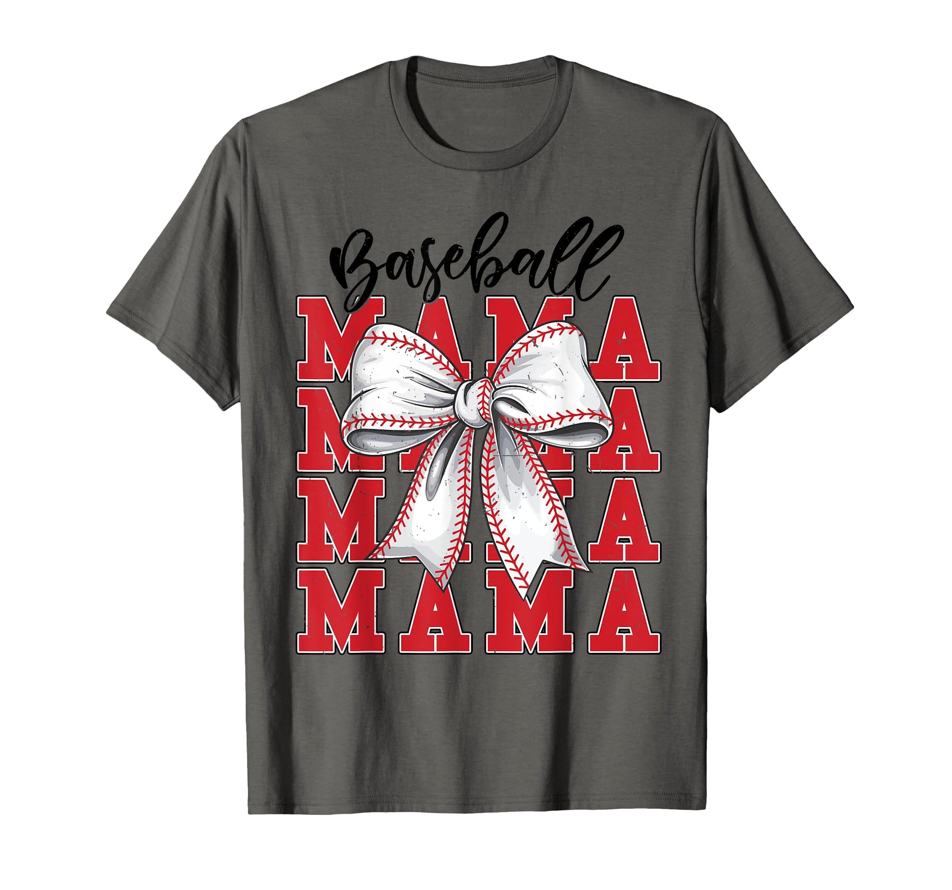 Baseball Mama Coquette Bow Game Day Mom T-Shirt - Graphic Print Unisex - T-Shirt, Sweatshirt, Hoodie