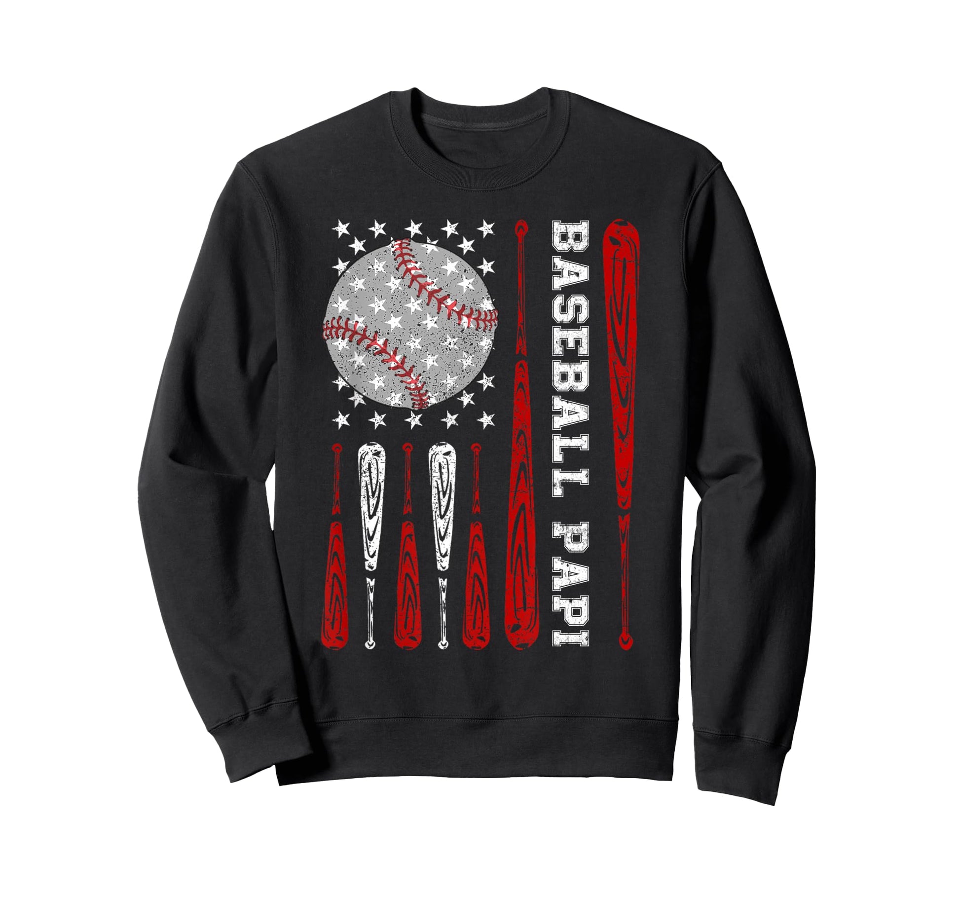 Baseball Papi American Flag Baseball Sweatshirt - Trendy Graphic Men Women - T-Shirt, Sweatshirt, Hoodie