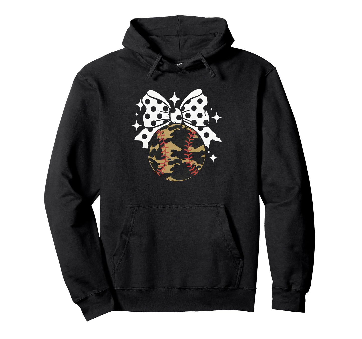 Coquette Bow Camouflage Baseball Game Sport Hoodie - Graphic Print Unisex - T-Shirt, Sweatshirt, Hoodie