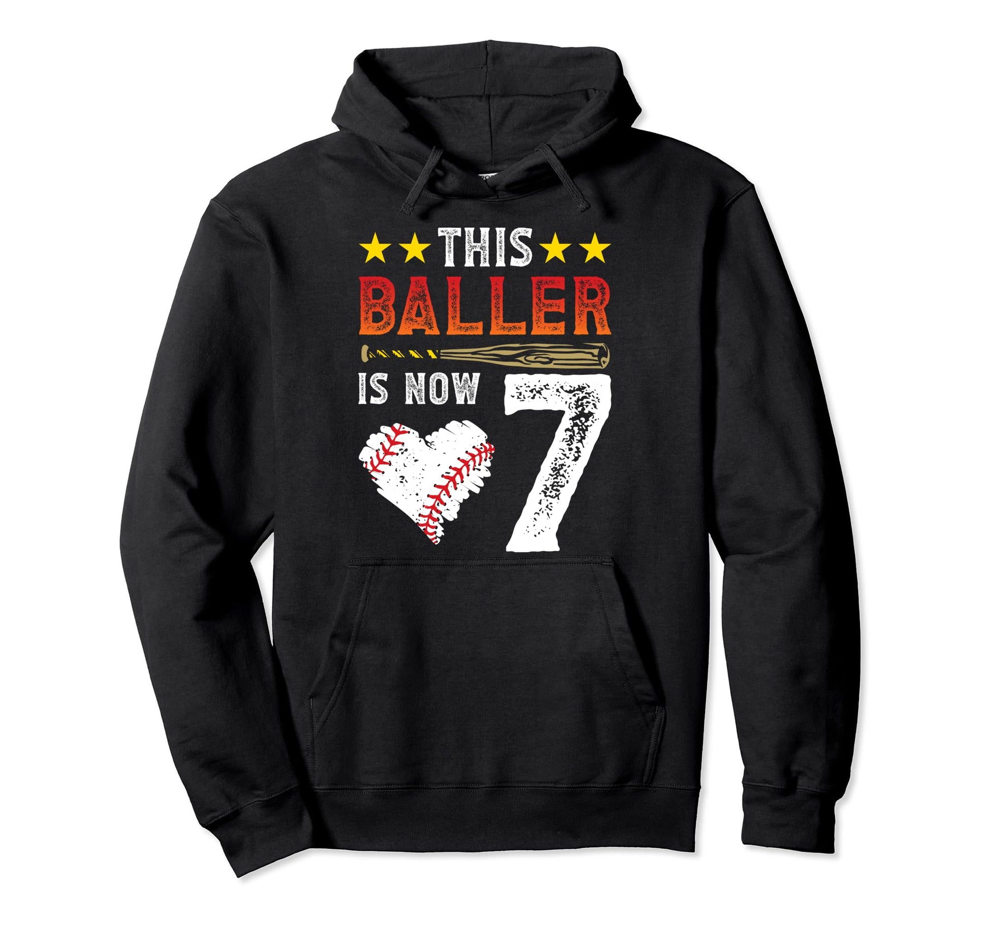 This Baller Is 7 Baseball Player 7Th Hoodie - Graphic Print Men Women - T-Shirt, Sweatshirt, Hoodie