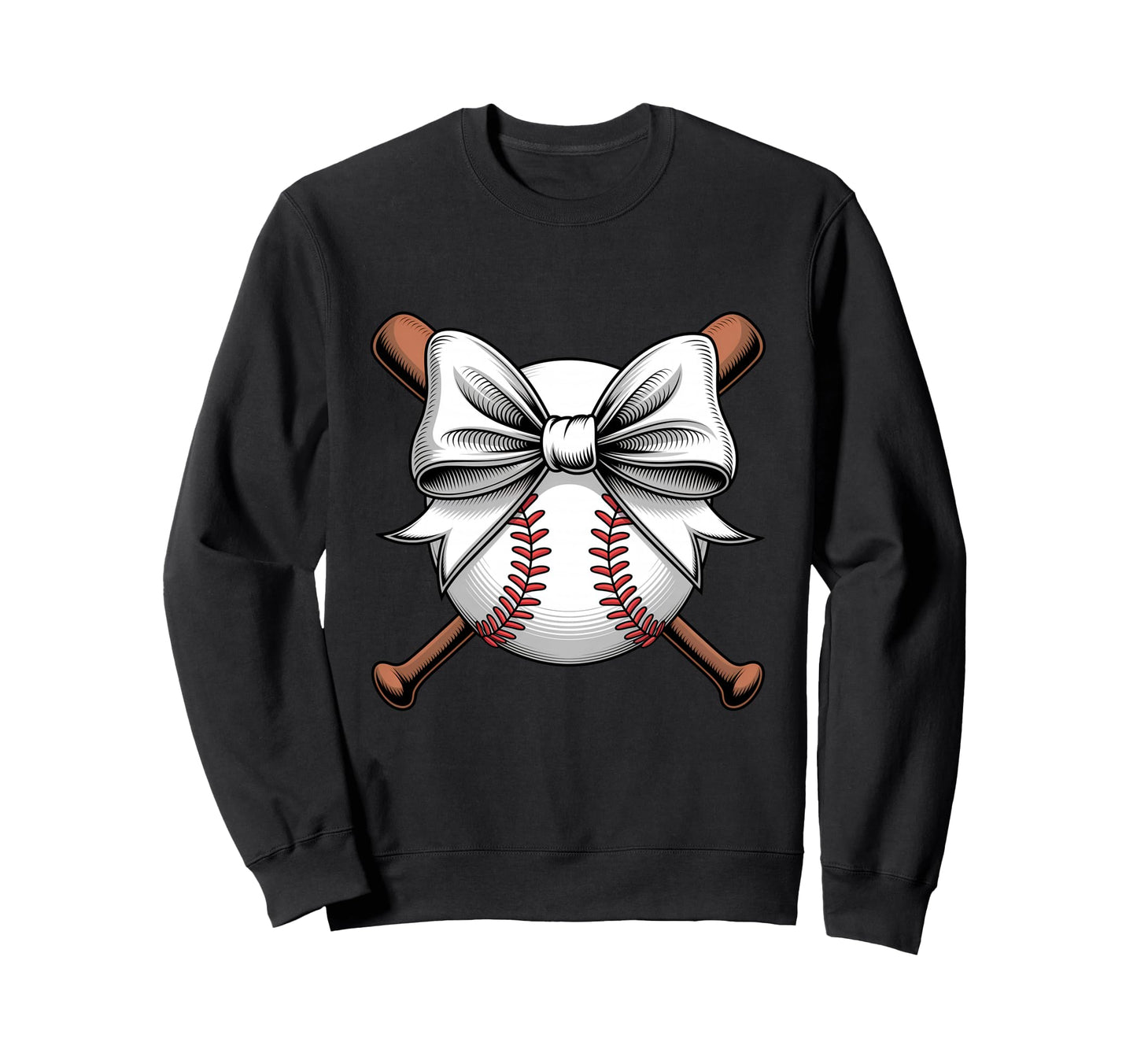 Baseball Coquette Bow Baseball Sweatshirt - Trendy Graphic for Adults - T-Shirt, Sweatshirt, Hoodie