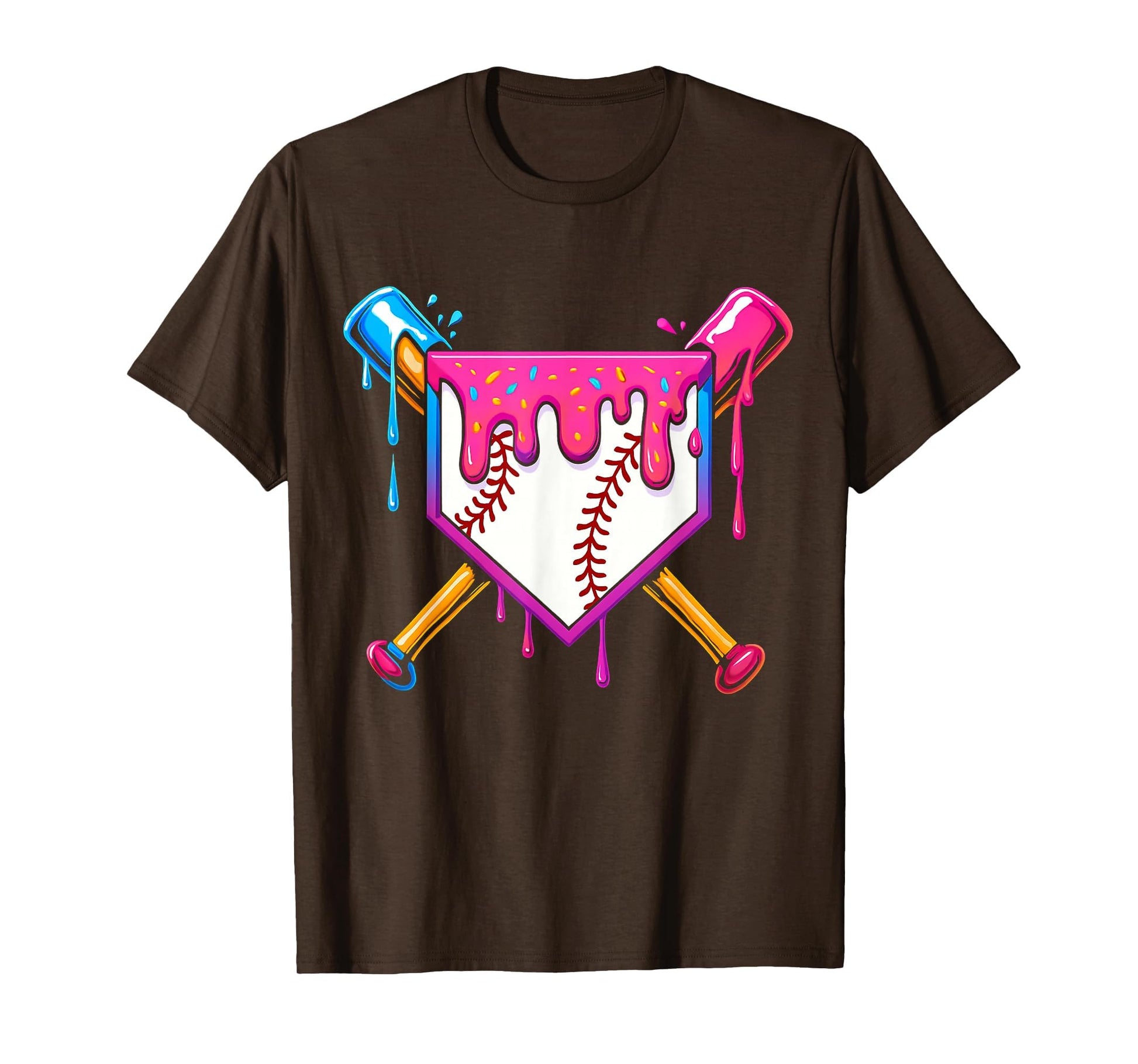 Ice Cream Baseball Drip Baseball T-Shirt - Minimalist Print Men Women - T-Shirt, Sweatshirt, Hoodie