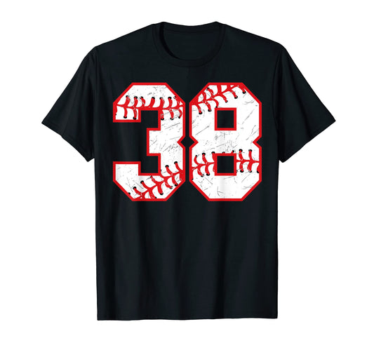 38 Birthday Baseball Theme Bday Party T-Shirt - Trendy Graphic Men Women - T-Shirt, Sweatshirt, Hoodie