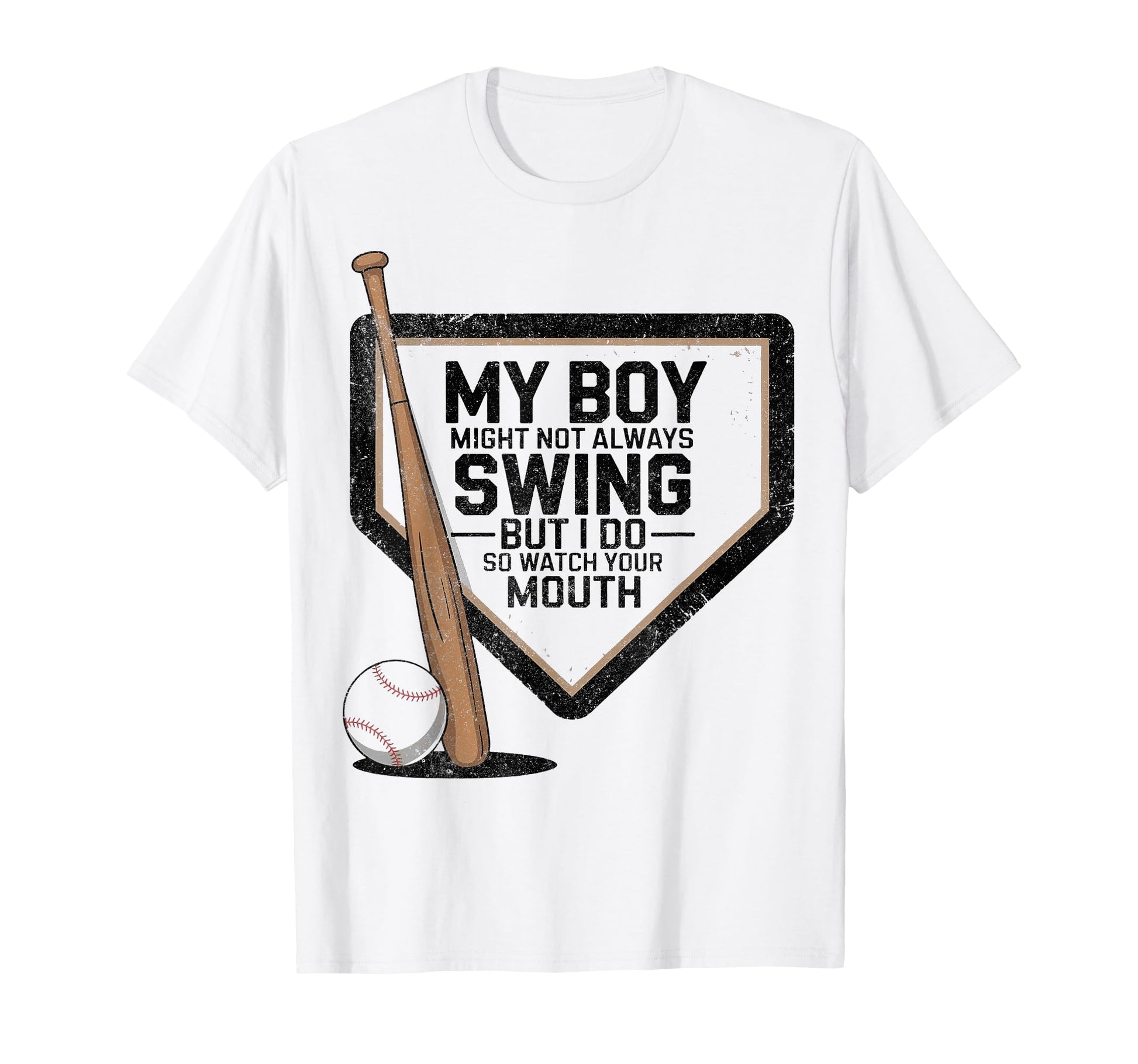My Might Not Always Swing Baseball T-Shirt - Minimalist Print for Adults - T-Shirt, Sweatshirt, Hoodie