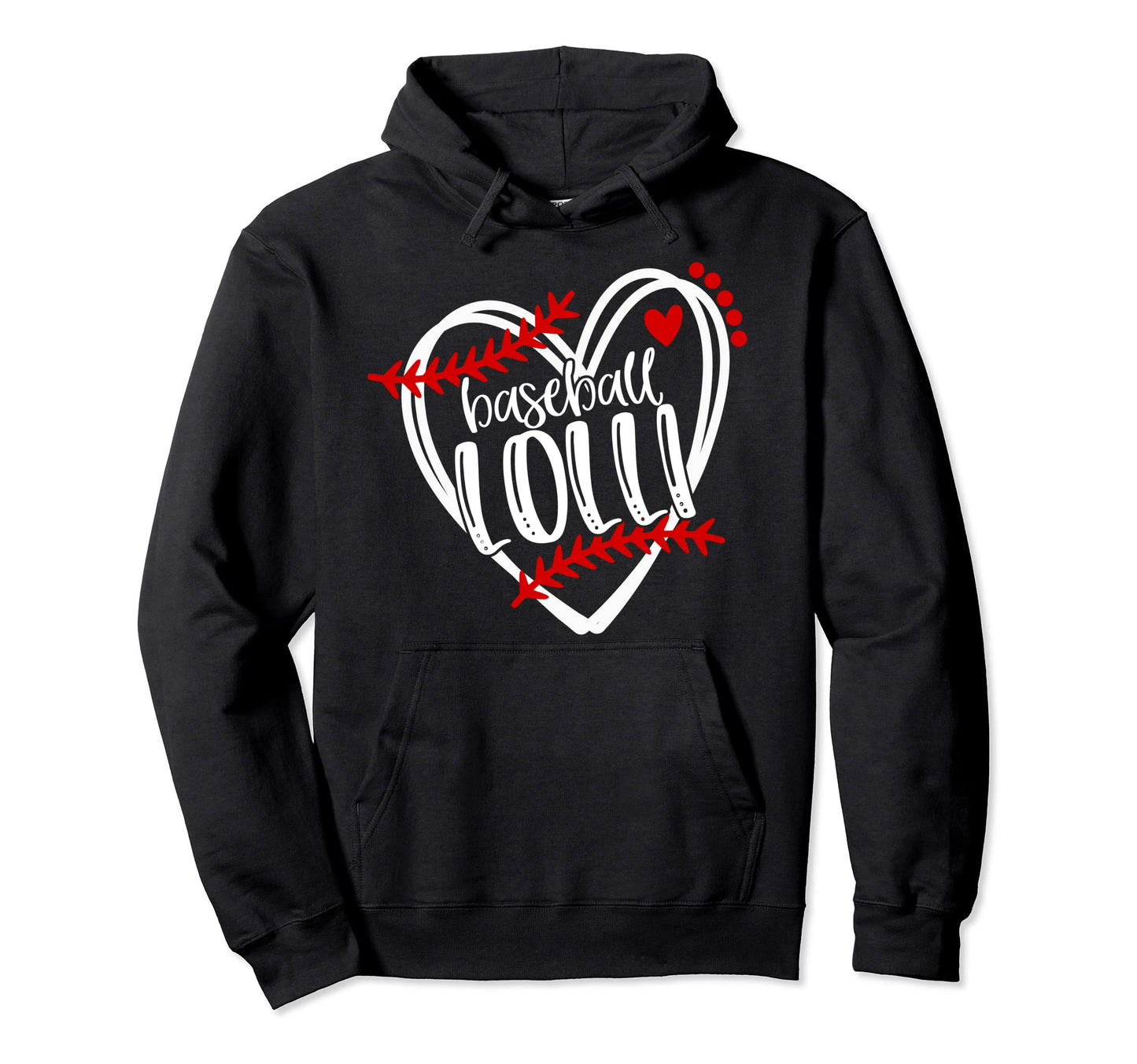 Baseball Lolli Distressed Heart Laces Hoodie - Novelty Apparel Men Women - T-Shirt, Sweatshirt, Hoodie