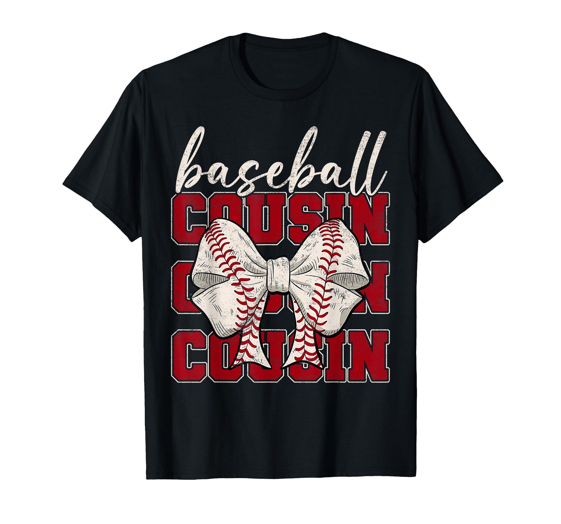 Baseball Cousin Coquette Bow Sport Lover T-Shirt - Novelty Apparel Unisex - T-Shirt, Sweatshirt, Hoodie