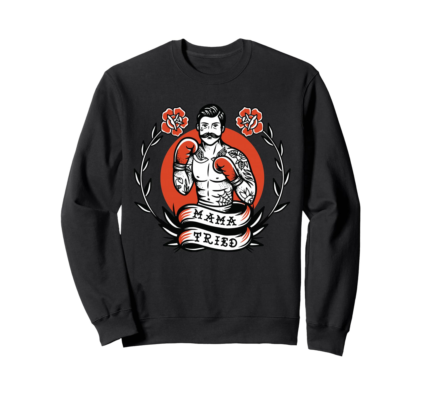 Boxer American Traditional Tattoo Sweatshirt - Custom Art Print Men Women - T-Shirt, Sweatshirt, Hoodie
