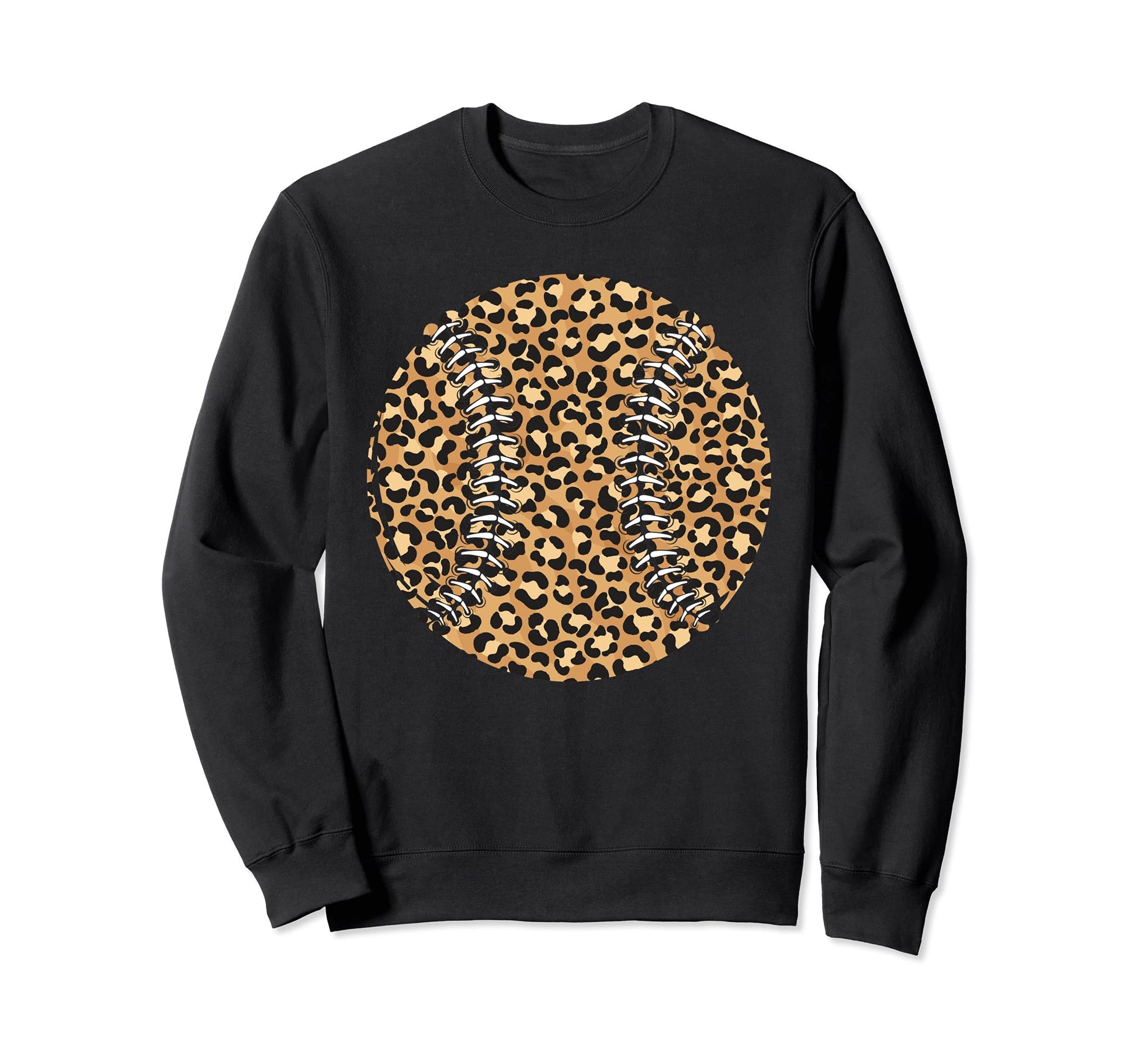 Baseball Leopard Softball Sweatshirt - Fun Novelty Design Unisex - T-Shirt, Sweatshirt, Hoodie