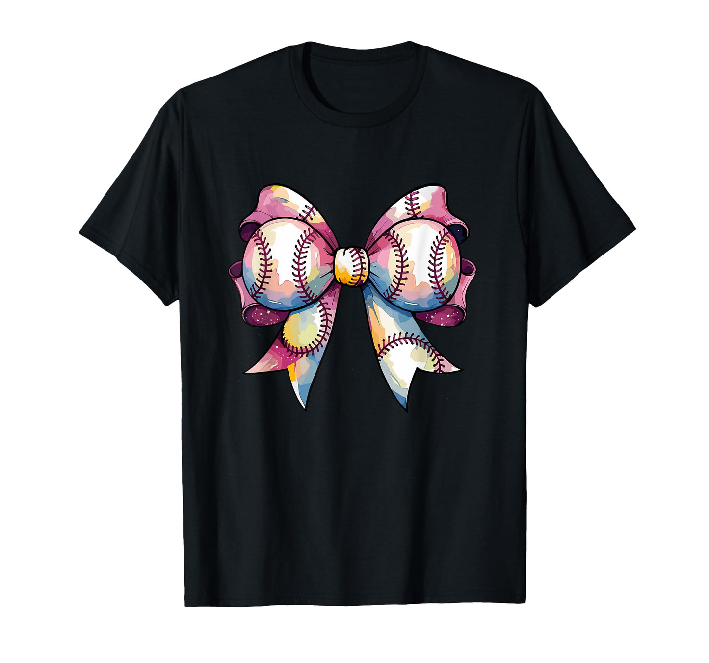 Baseball Bow Tie Coquette Baseball Game T-Shirt - Unique Graphic Men Women - T-Shirt, Sweatshirt, Hoodie