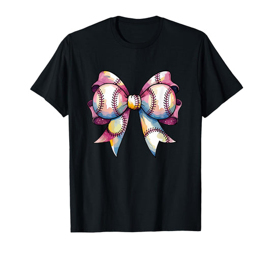 Baseball Bow Tie Coquette Baseball Game T-Shirt - Unique Graphic Men Women - T-Shirt, Sweatshirt, Hoodie