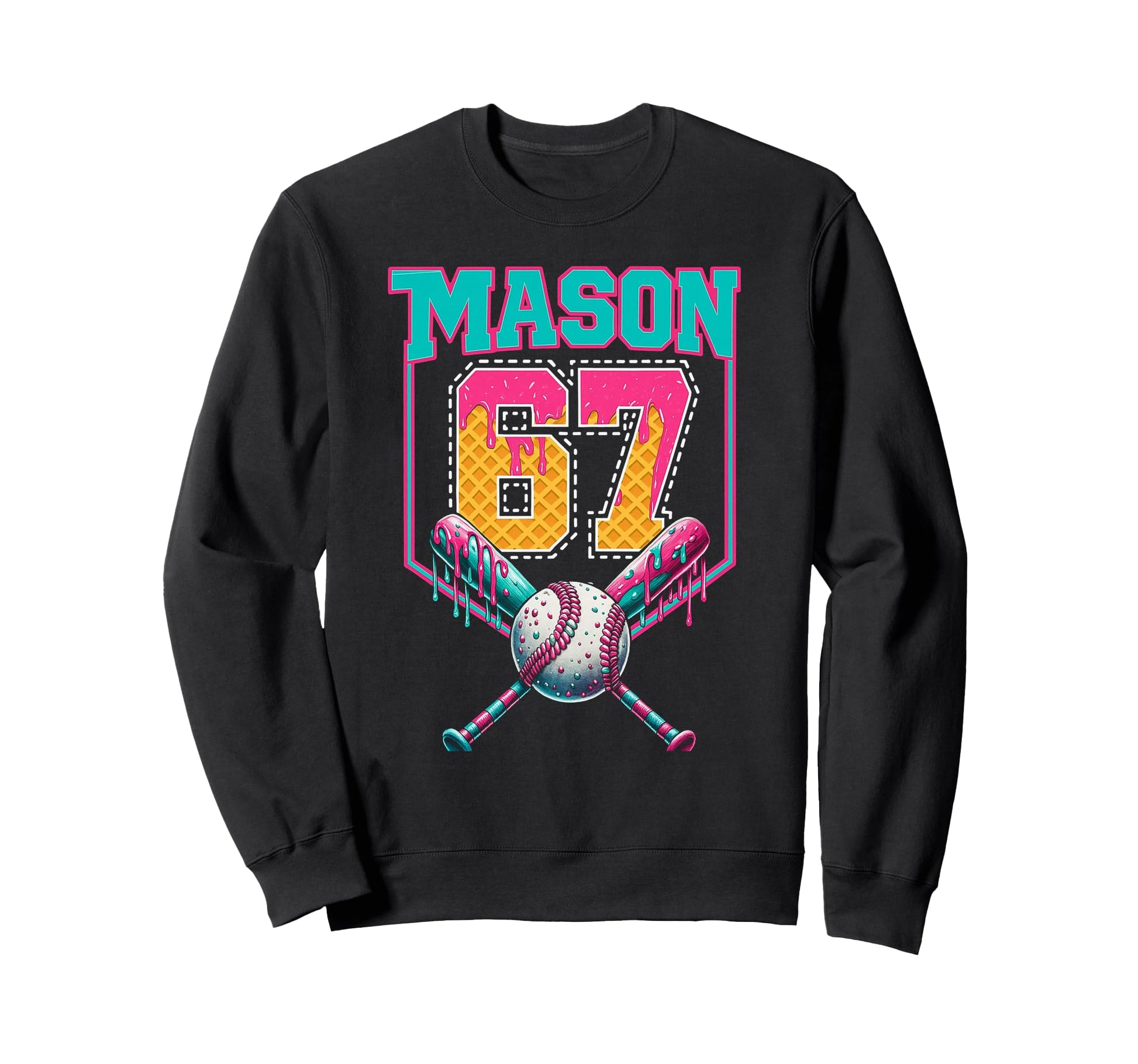 Trendy Mason 67 Mem Ice Cream Drip Sweatshirt - Novelty Apparel Men Women - T-Shirt, Sweatshirt, Hoodie
