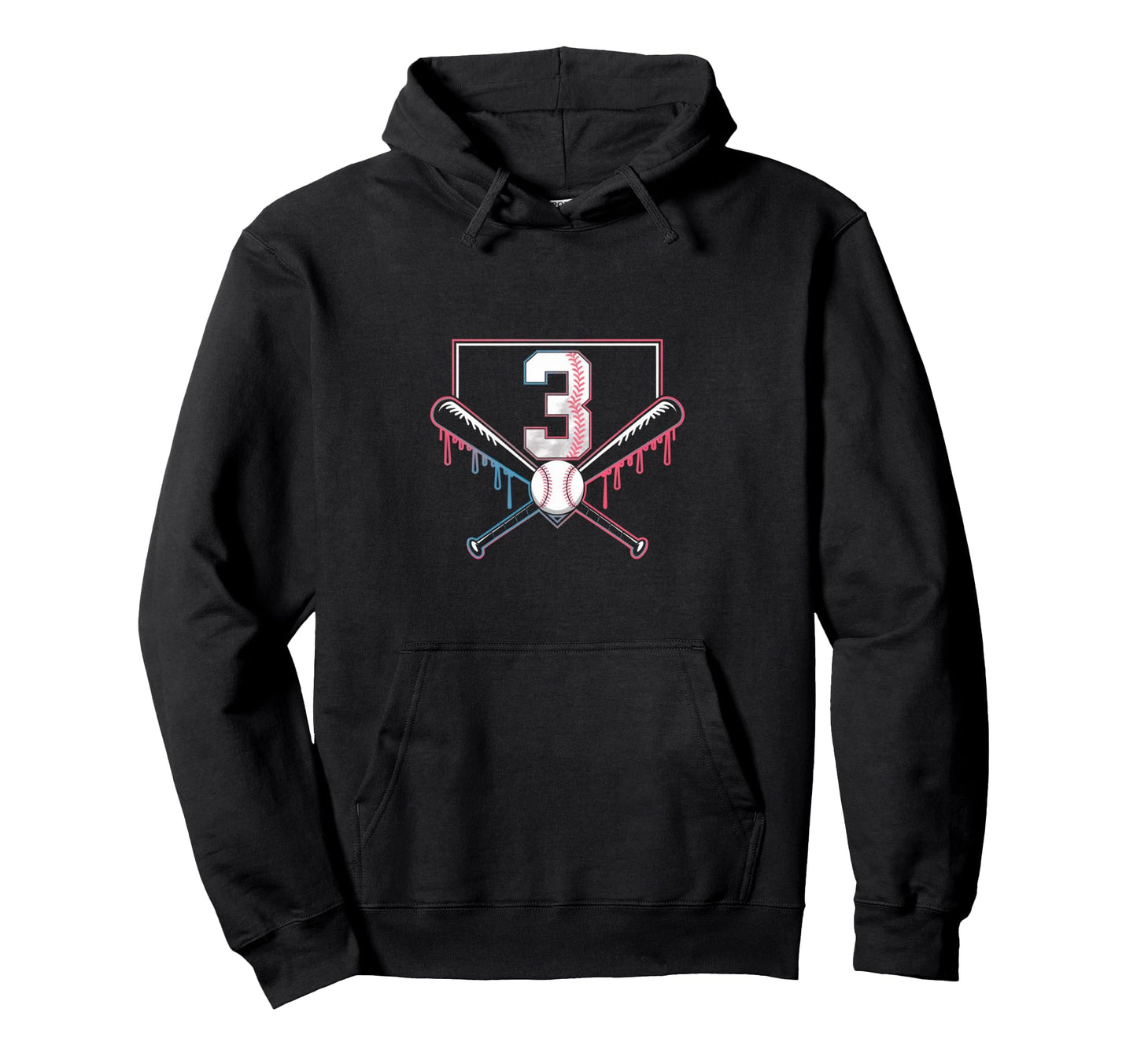 Baseball Home Ice Cream 3Th Birthday Sprinkle Hoodie - Graphic Print Unisex - T-Shirt, Sweatshirt, Hoodie