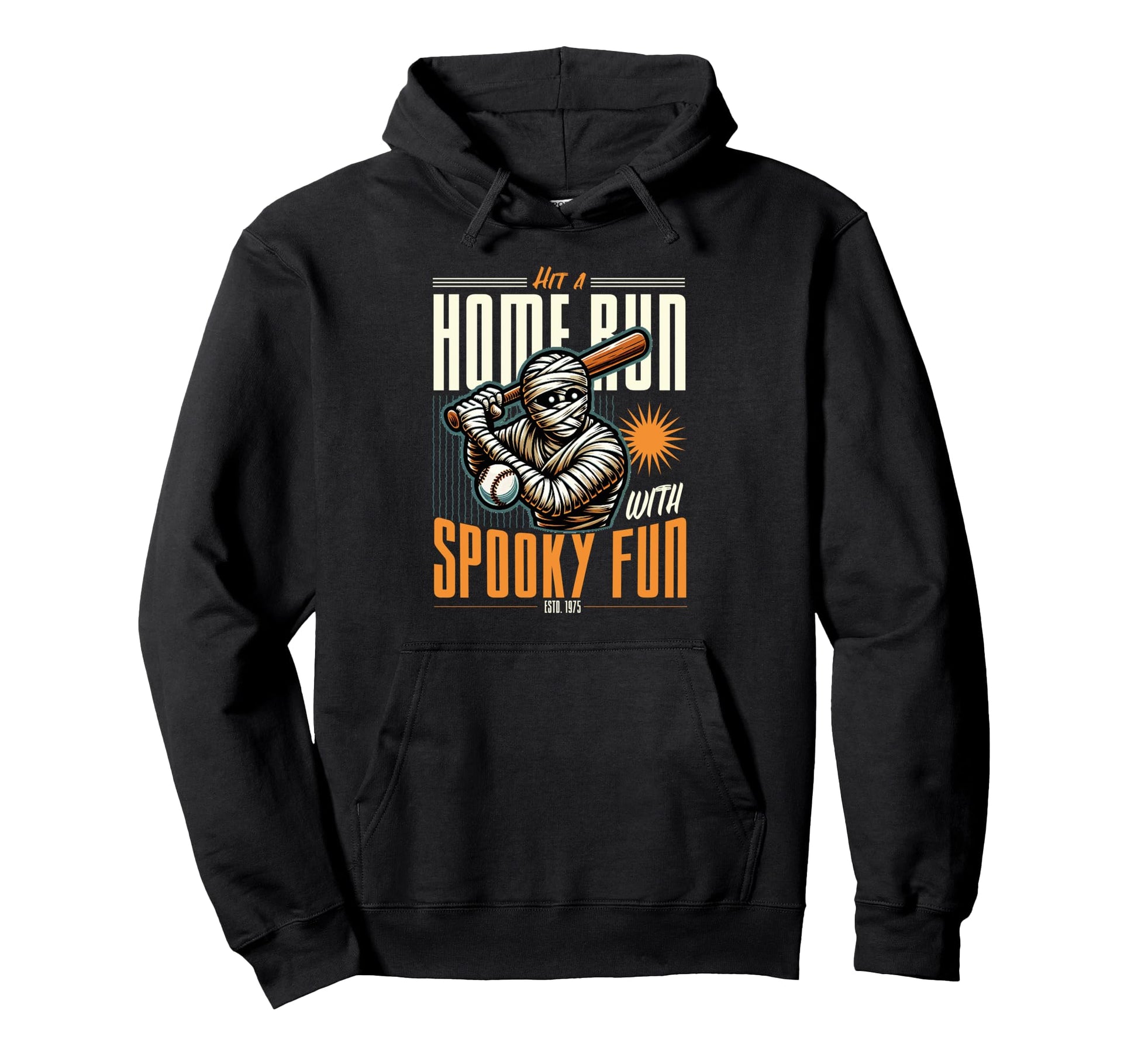 Hit Homerun Spooky Halloween Funny Hoodie - Trendy Graphic Men Women - T-Shirt, Sweatshirt, Hoodie