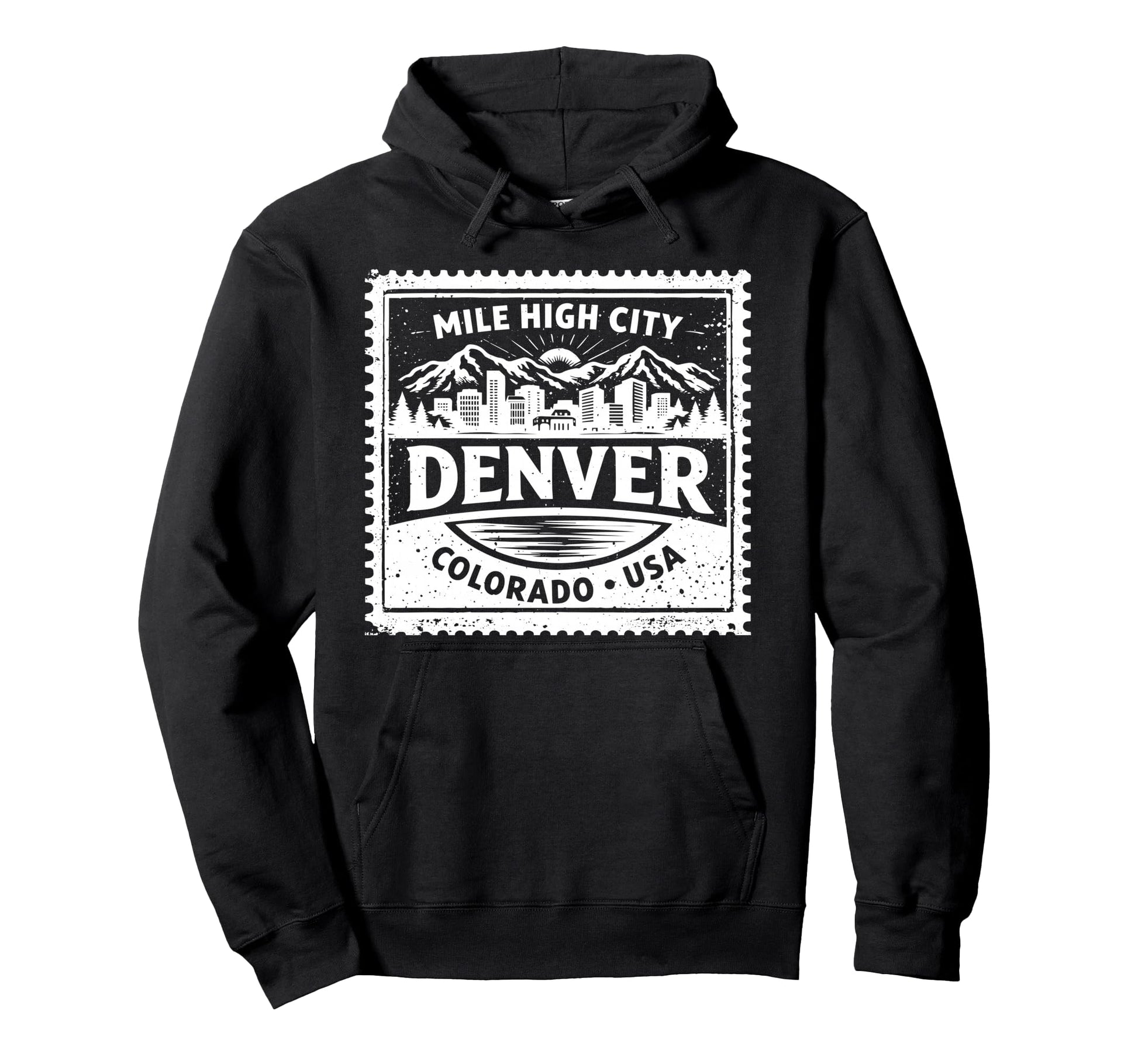 Denver Colorado Usa Travel Stamp Souvenir Hoodie - Streetwear Style Unisex - T-Shirt, Sweatshirt, Hoodie