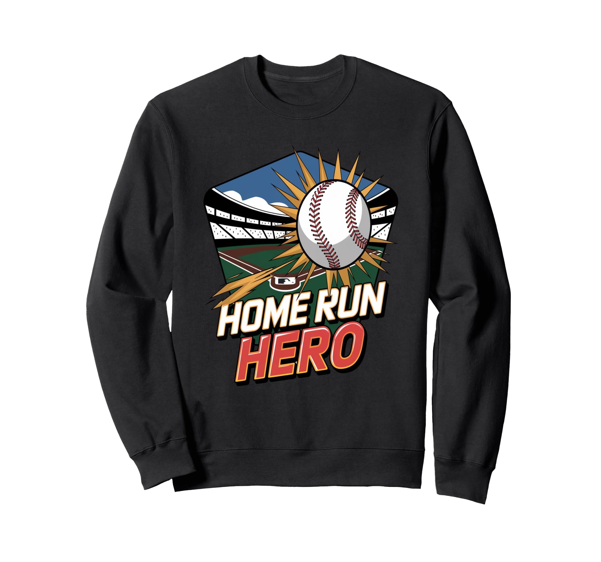Home Run Hero Baseball Champions Sweatshirt - Trendy Graphic for Adults - T-Shirt, Sweatshirt, Hoodie