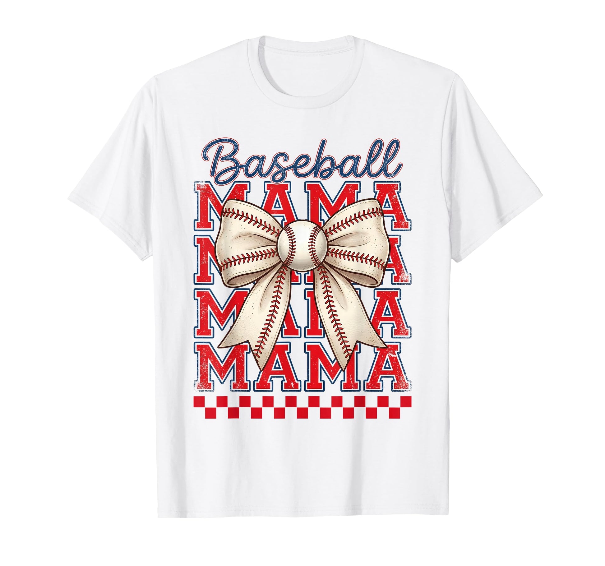 Coquette Baseball Mom Mama Bow Sport T-Shirt - Minimalist Print Unisex - T-Shirt, Sweatshirt, Hoodie