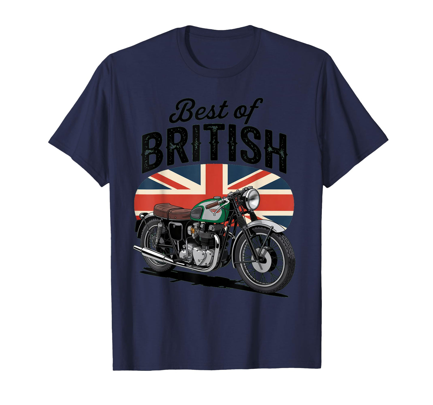 Best British Union Jack Motorcycle T-Shirt - Aesthetic Graphic for Adults - T-Shirt, Sweatshirt, Hoodie
