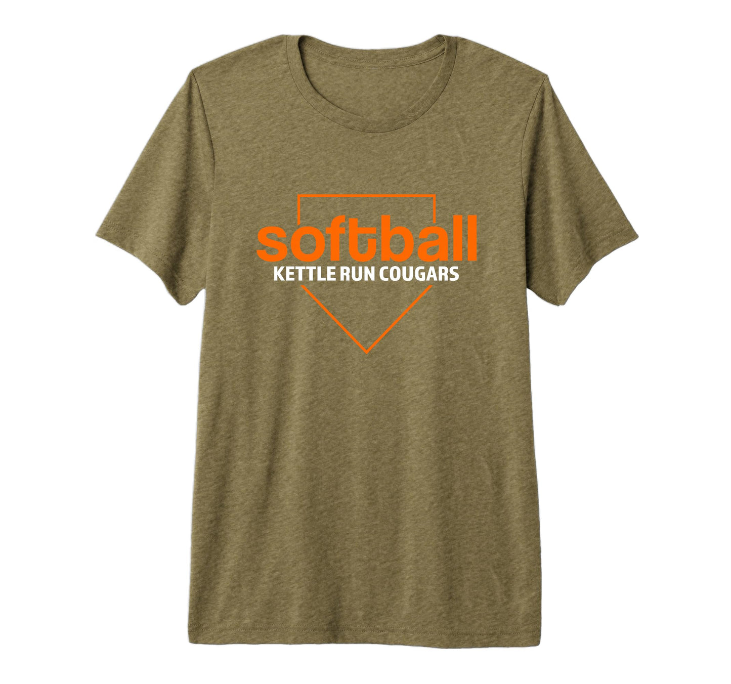 Kettle Run Cougars Softball Home Plate Tri T-Shirt - Unique Graphic Unisex - T-Shirt, Sweatshirt, Hoodie