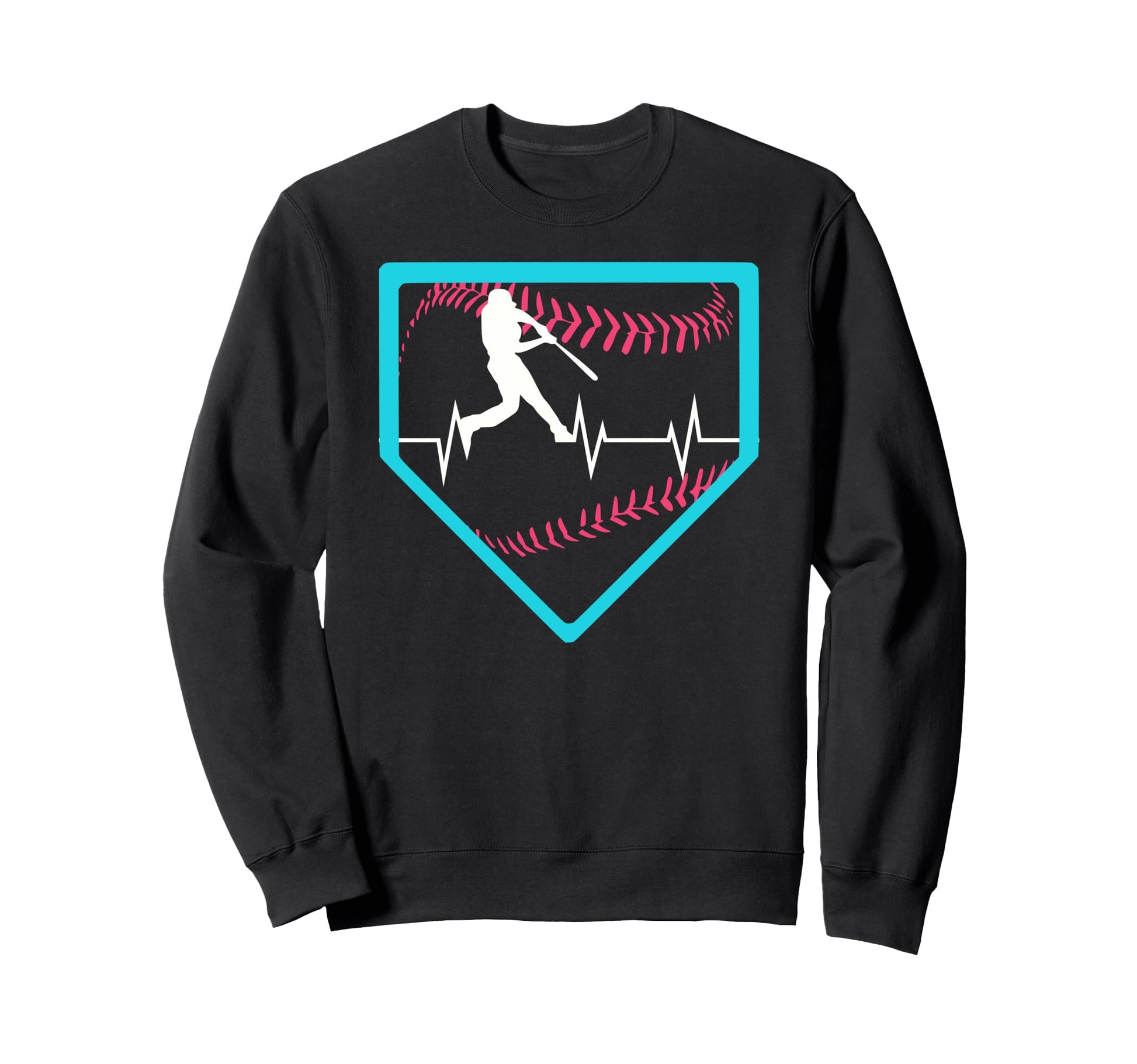 Funny Baseball Batter Heartbeat Sweatshirt - Fun Novelty Design Men Women - T-Shirt, Sweatshirt, Hoodie