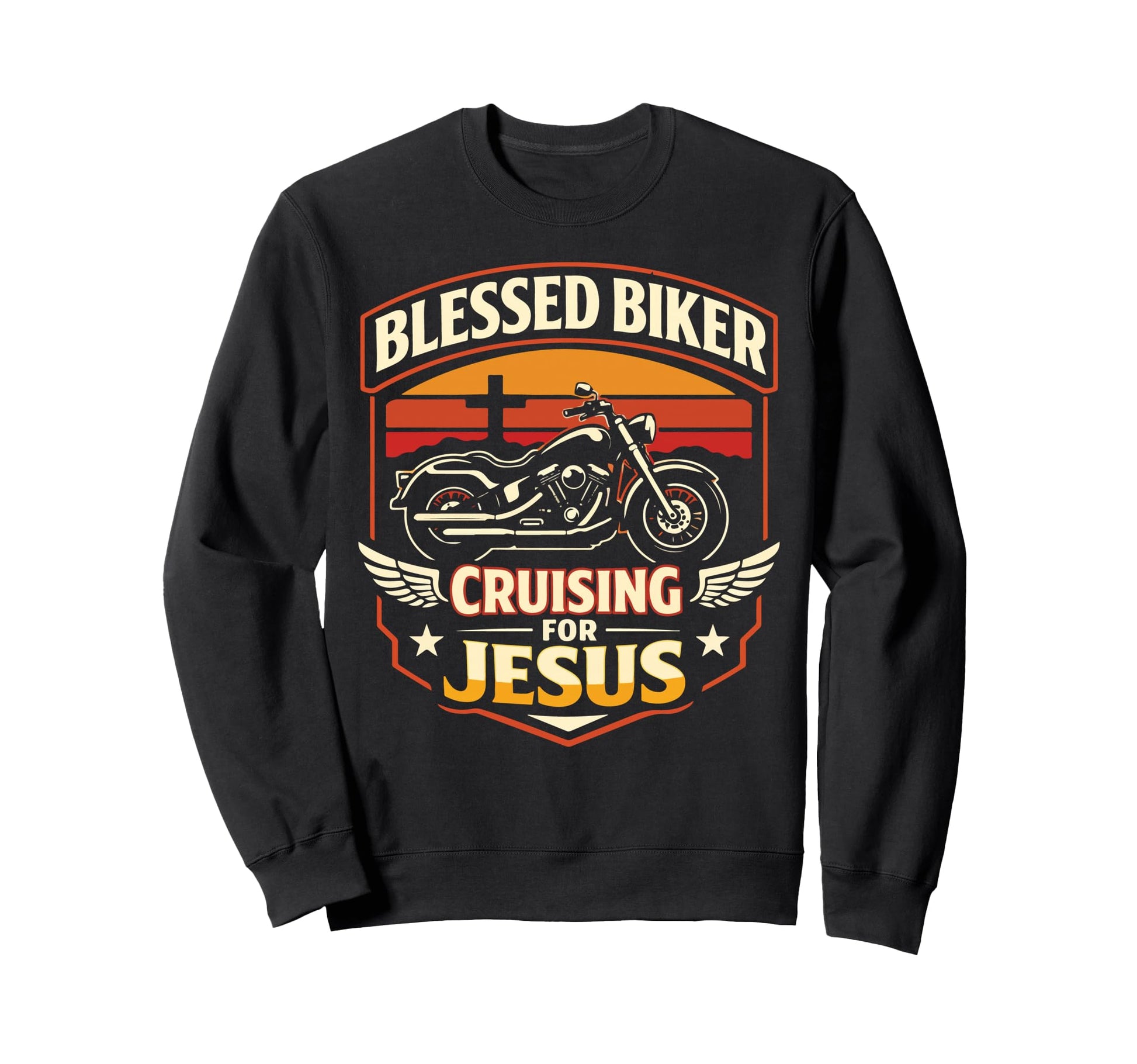 Christian Motorcycle Biker Blessed Sweatshirt - Streetwear Style Unisex - T-Shirt, Sweatshirt, Hoodie
