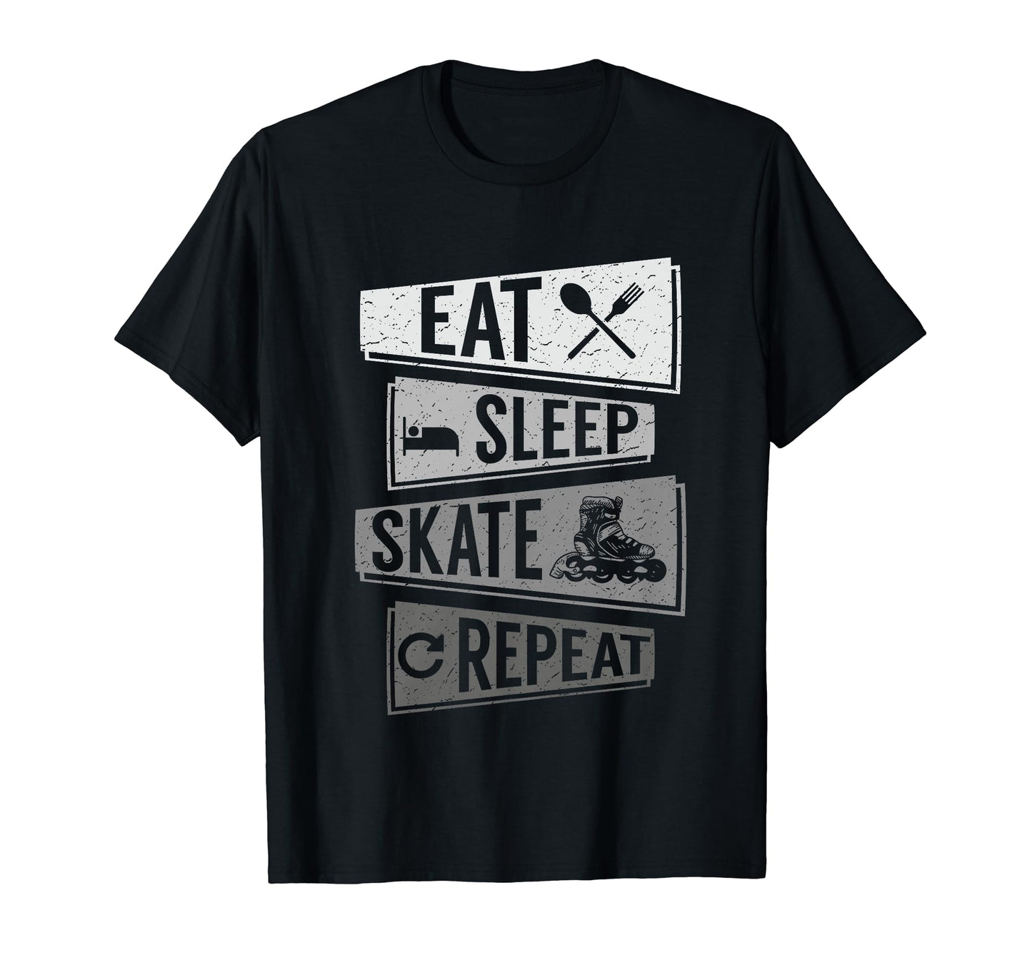 Funny Roller Skating Eat Sleep Skate T-Shirt - Trendy Graphic for Adults - T-Shirt, Sweatshirt, Hoodie