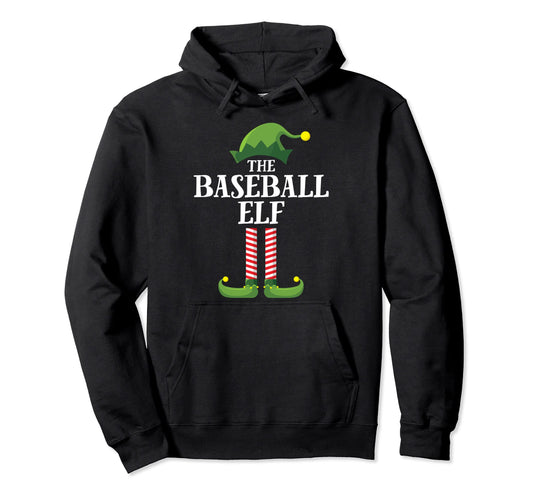 Baseball Elf Matching Family Group Party Hoodie - Aesthetic Graphic Unisex - T-Shirt, Sweatshirt, Hoodie
