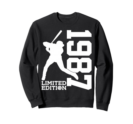 39Th Birthday Baseball 1987 Sweatshirt - Minimalist Print for Adults - T-Shirt, Sweatshirt, Hoodie