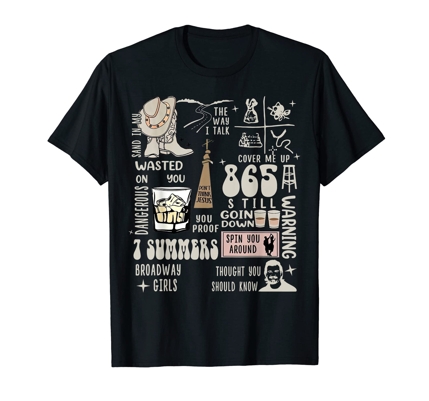 Western Country Music T-Shirt - Custom Art Print Unisex - T-Shirt, Sweatshirt, Hoodie