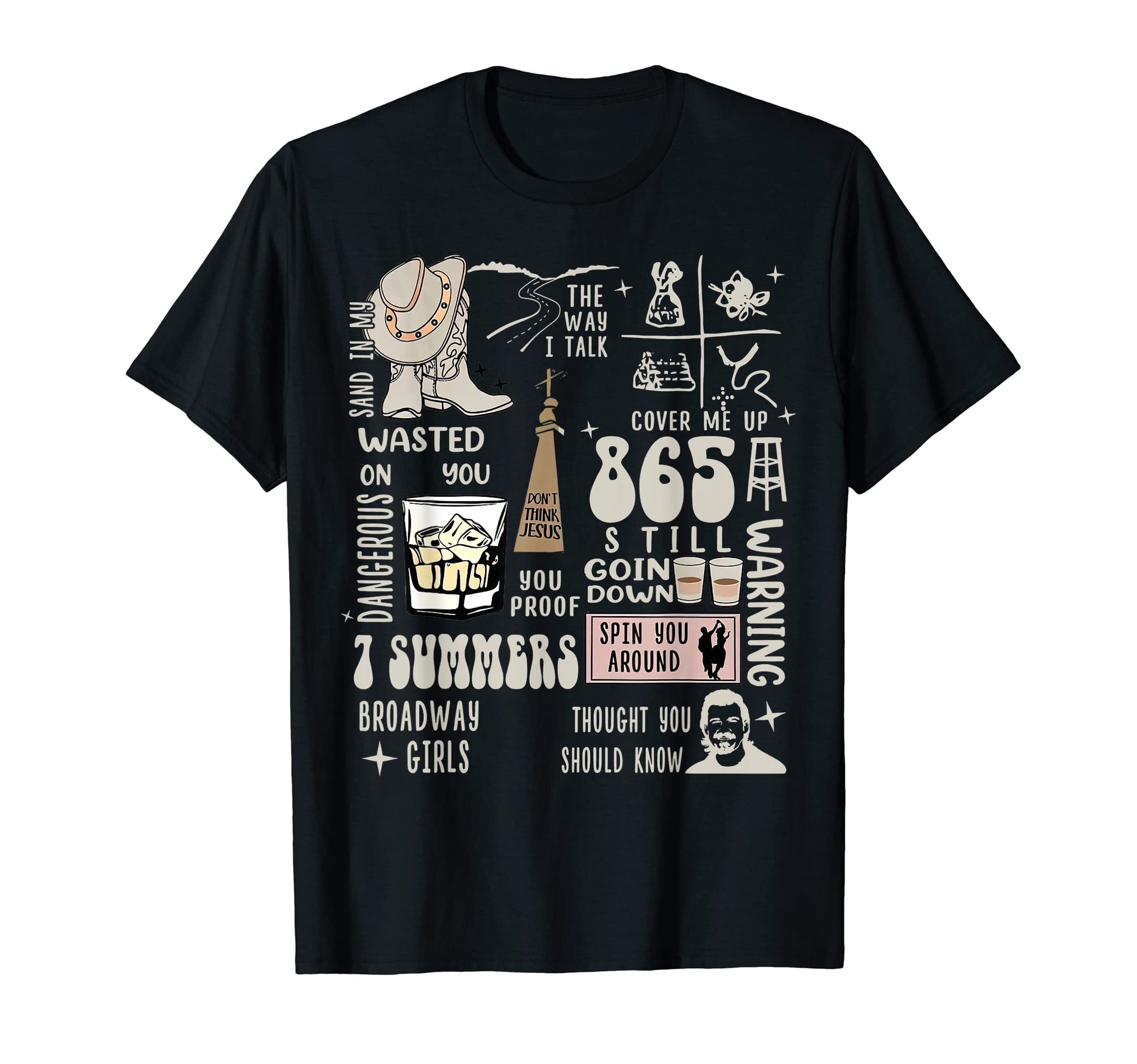 Western Country Music T-Shirt - Custom Art Print Unisex - T-Shirt, Sweatshirt, Hoodie