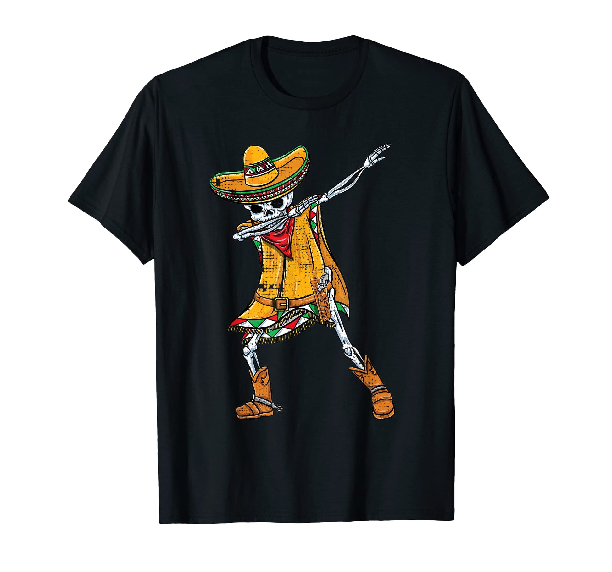 Dabbing Mexican Skeleton Cowboy T-Shirt - Casual Everyday Wear for Adults - T-Shirt, Sweatshirt, Hoodie