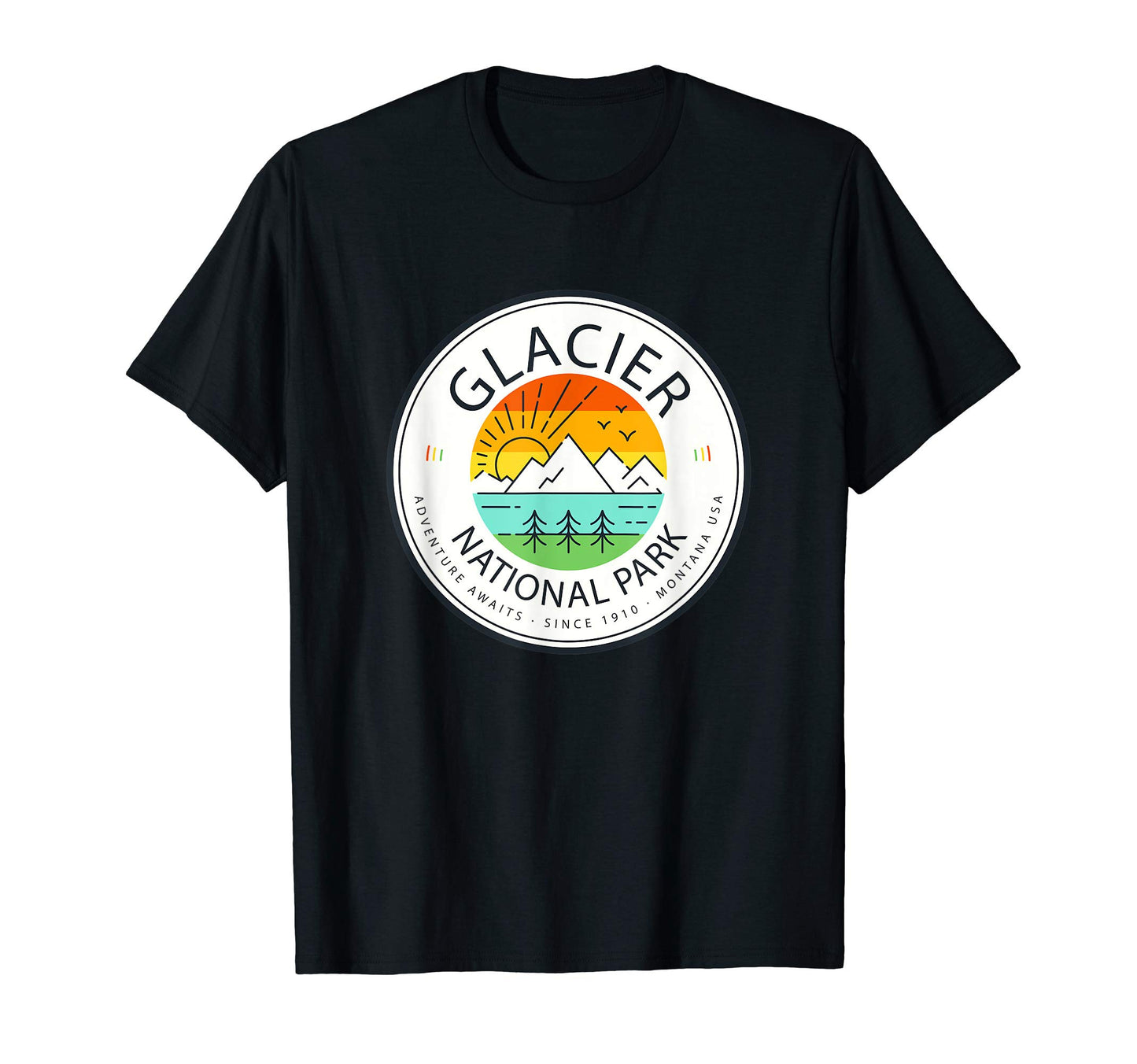 Glacier National Park Mountain T-Shirt - Unique Graphic Unisex - T-Shirt, Sweatshirt, Hoodie