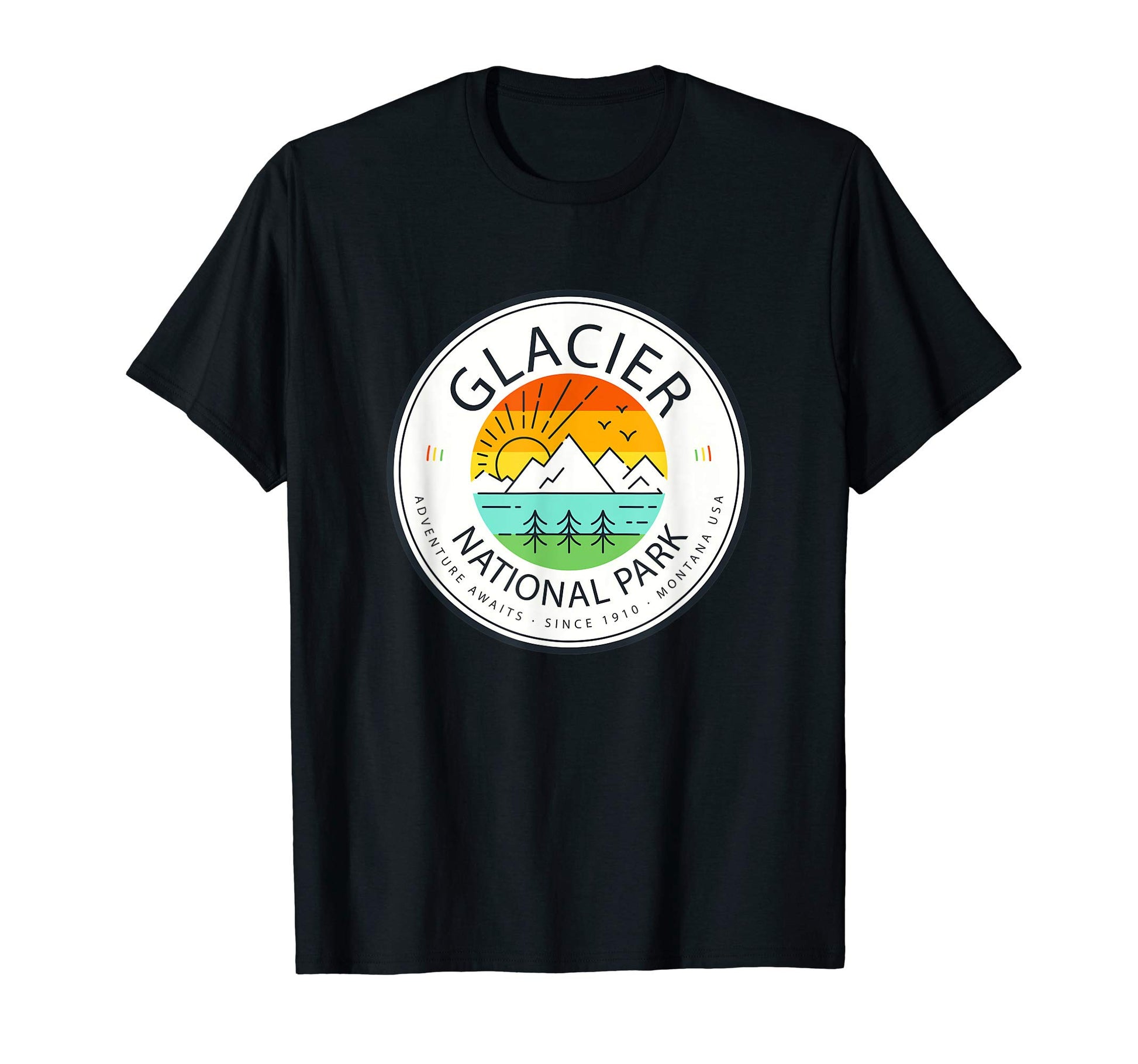 Glacier National Park Mountain T-Shirt - Unique Graphic Unisex - T-Shirt, Sweatshirt, Hoodie