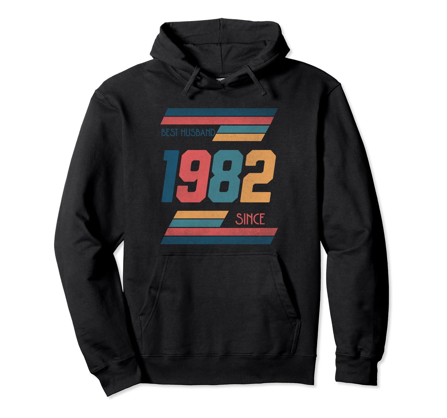 Best Husband Since 1982 Anniversary Stripes Hoodie - Graphic Print Unisex - T-Shirt, Sweatshirt, Hoodie