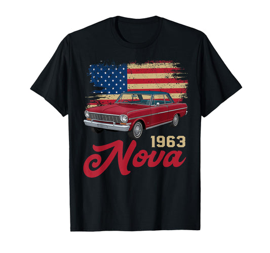 1963 63 Nova Silhouette Muscle Car T-Shirt - Streetwear Style Unisex - T-Shirt, Sweatshirt, Hoodie