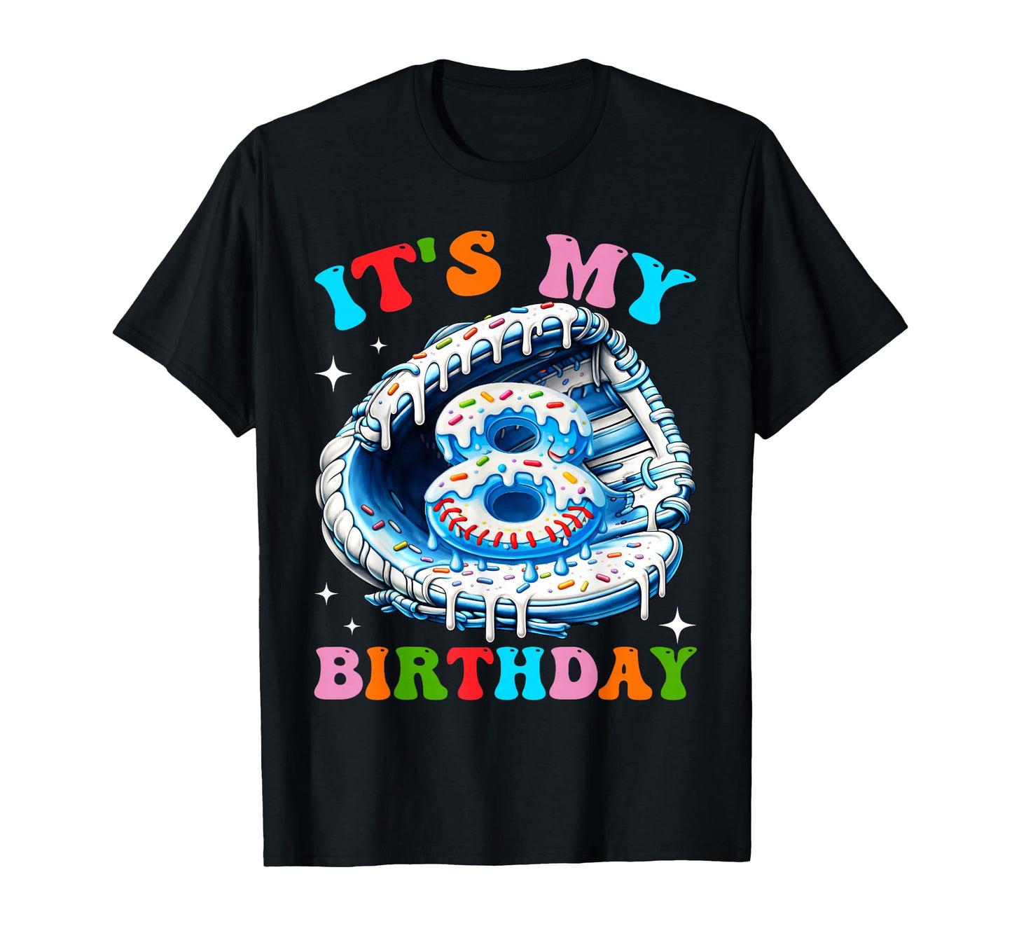 My 8Th Birthday Baseball Glove Ice T-Shirt - Minimalist Print for Adults - T-Shirt, Sweatshirt, Hoodie