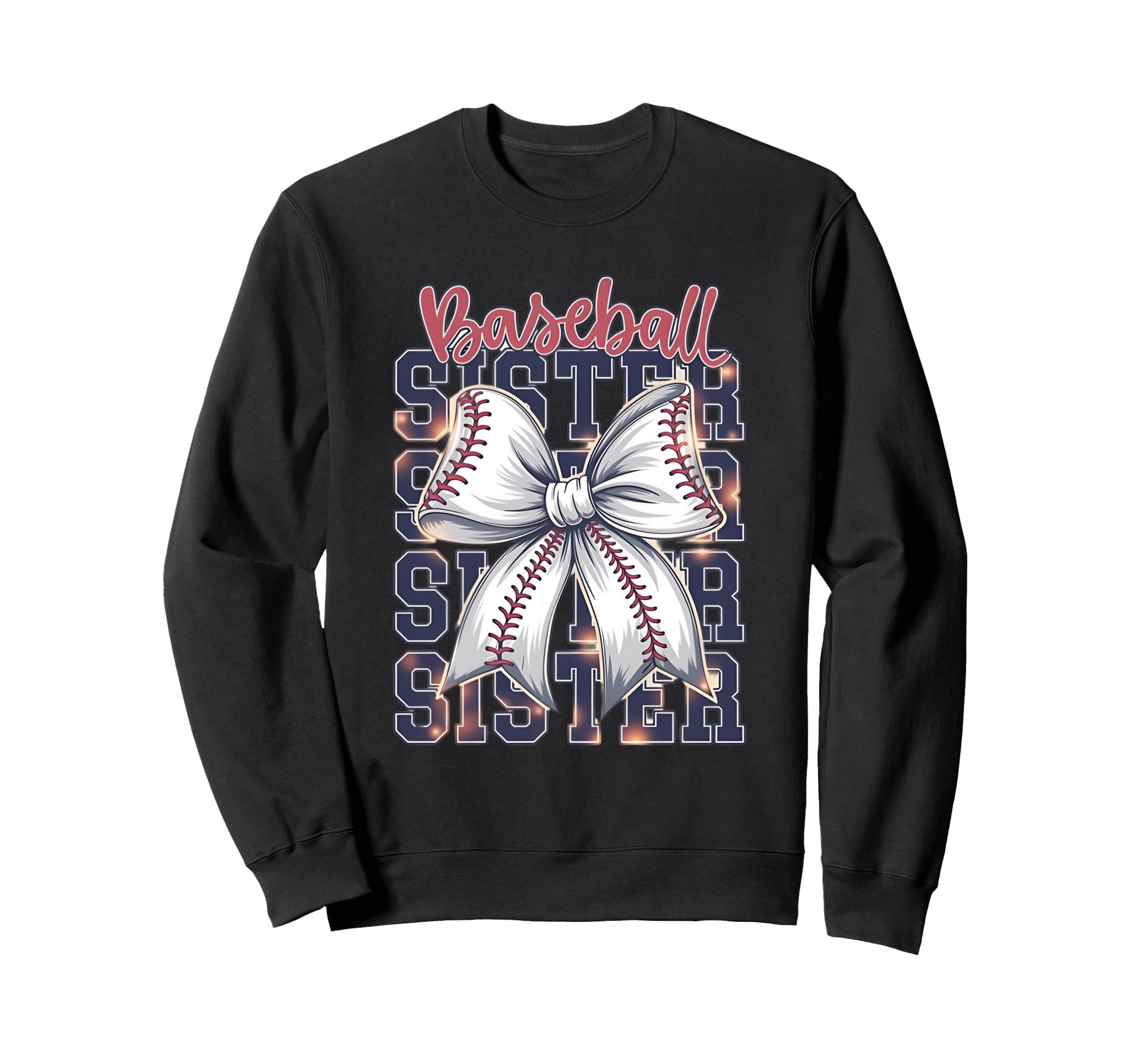 Baseball Sister Coquette Bow Sweatshirt - Custom Art Print Unisex - T-Shirt, Sweatshirt, Hoodie