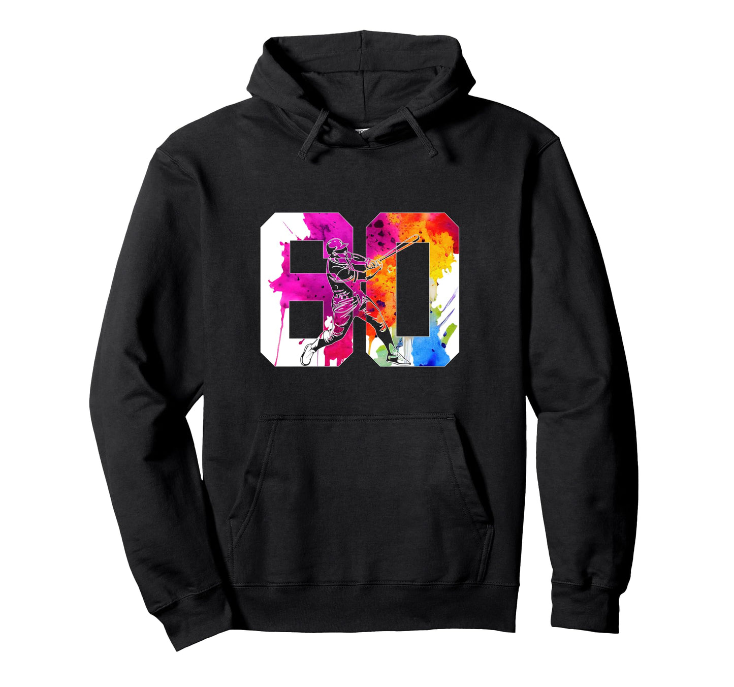 Number 60 Years Baseball 60Th Birthday Hoodie - Trendy Graphic Men Women - T-Shirt, Sweatshirt, Hoodie