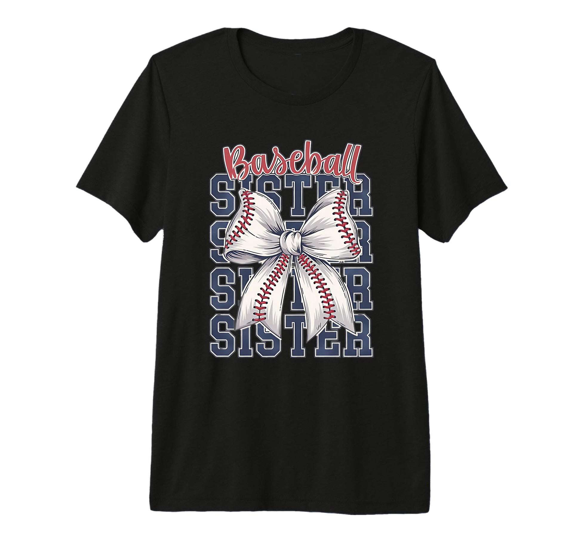 Baseball Sister Coquette Bow Tri T-Shirt - Aesthetic Graphic Men Women - T-Shirt, Sweatshirt, Hoodie