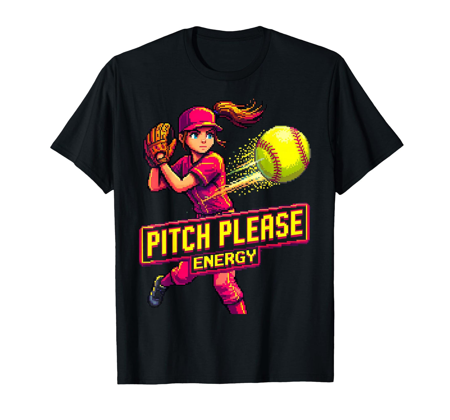 Pitch Please Energy Softball T-Shirt - Graphic Print Unisex - T-Shirt, Sweatshirt, Hoodie