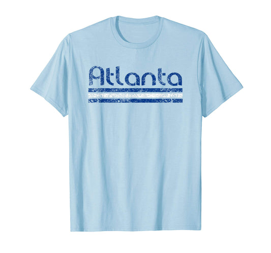 Atlanta Georgia Weathered Stripe T-Shirt - Trendy Graphic for Adults - T-Shirt, Sweatshirt, Hoodie