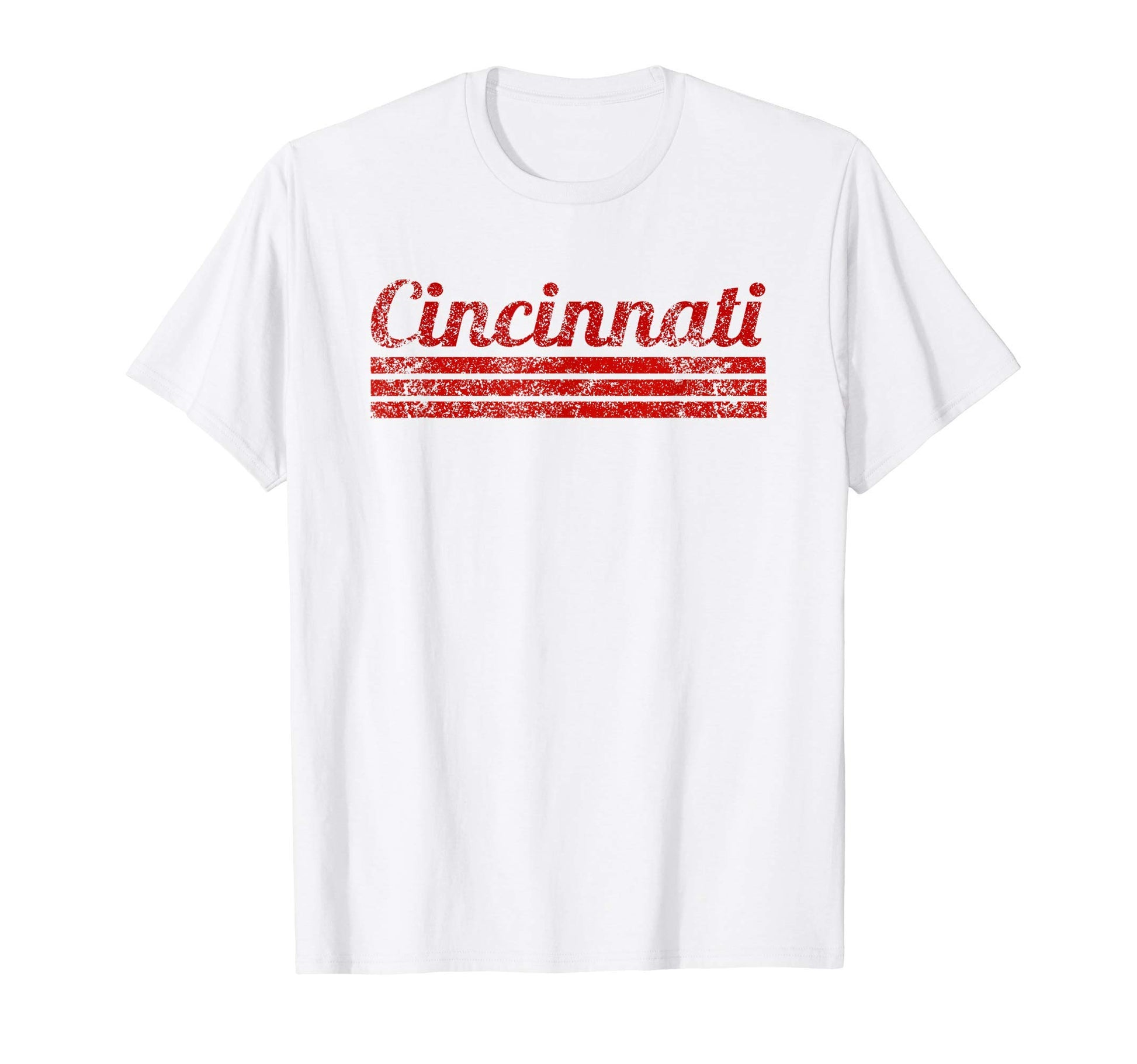 Cincinnati Ohio Weathered Stripe T-Shirt - Casual Everyday Wear Men Women - T-Shirt, Sweatshirt, Hoodie