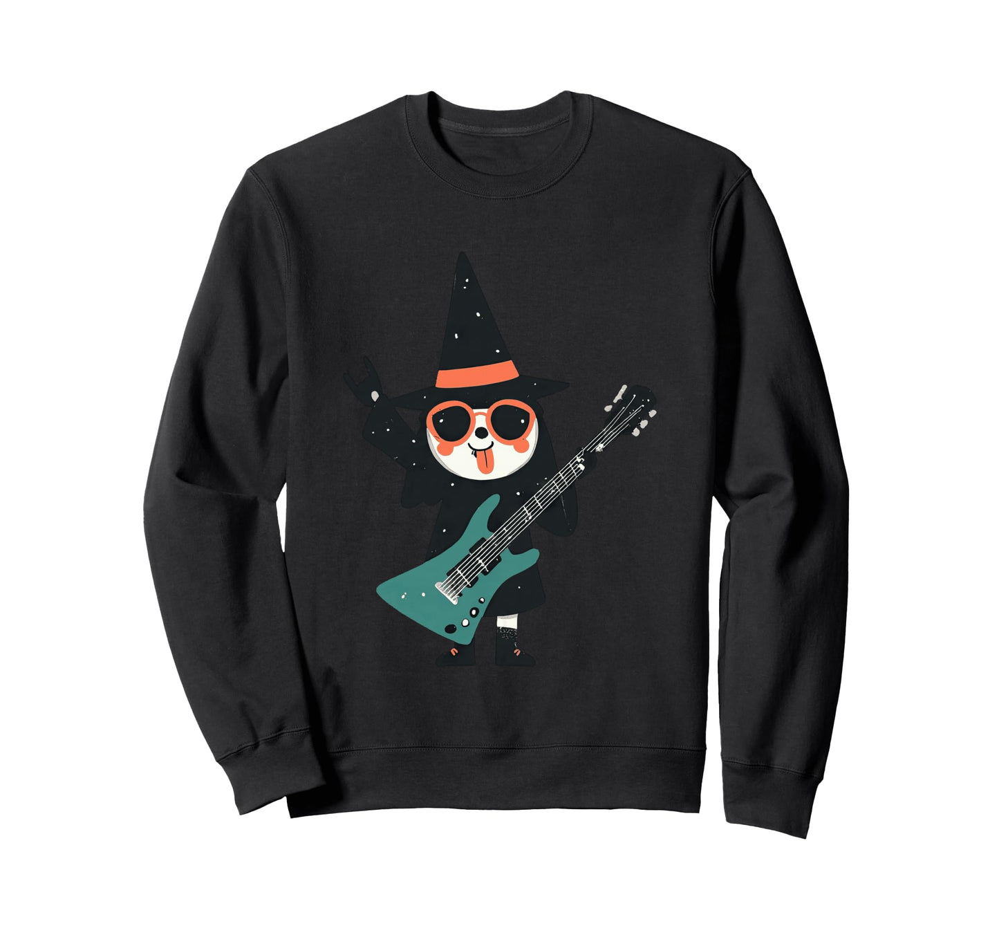 Skeleton Witch Guitar Rock Music Sweatshirt - Minimalist Print Unisex - T-Shirt, Sweatshirt, Hoodie