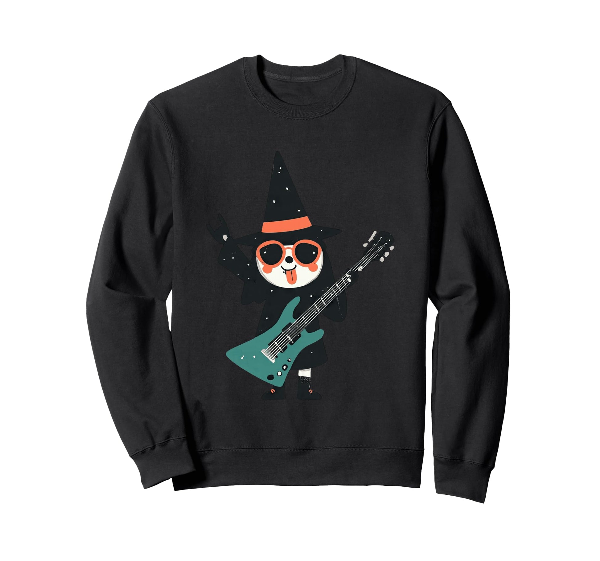 Skeleton Witch Guitar Rock Music Sweatshirt - Minimalist Print Unisex - T-Shirt, Sweatshirt, Hoodie