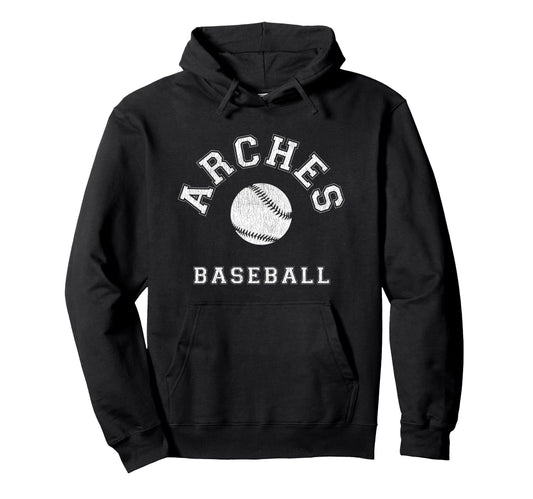 Arches Baseball Distressed Hoodie - Graphic Print Men Women - T-Shirt, Sweatshirt, Hoodie